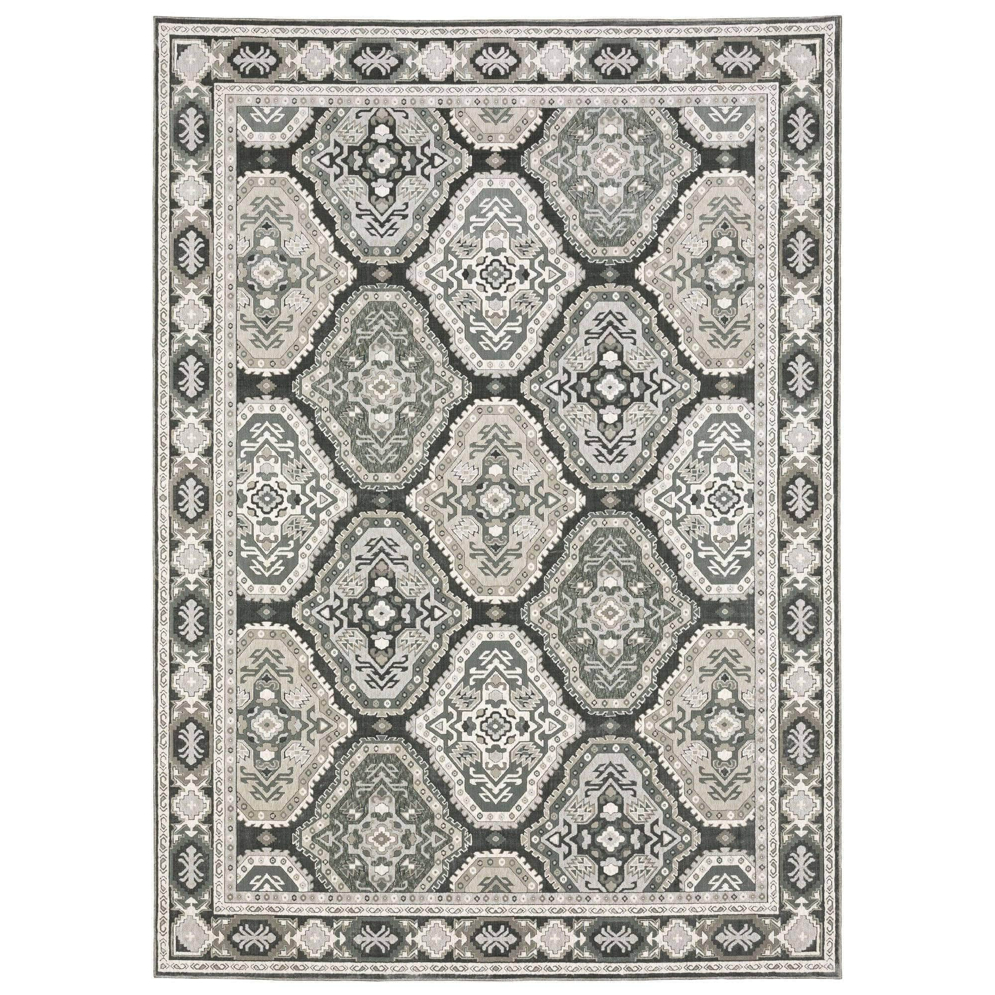 Power-Loomed Ellington ELL04 Grey Rugs #color_grey