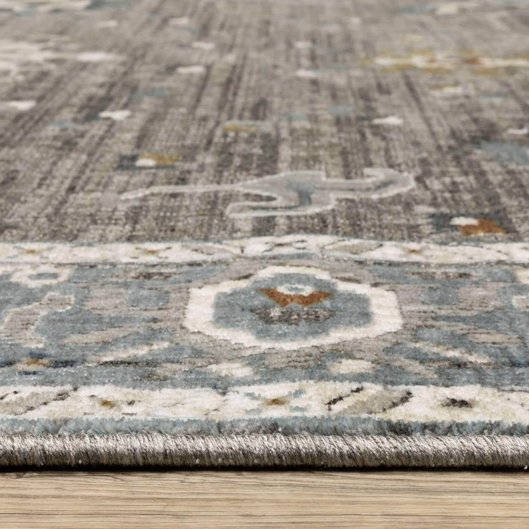 Power-Loomed ELL09 Grey Rugs #color_grey