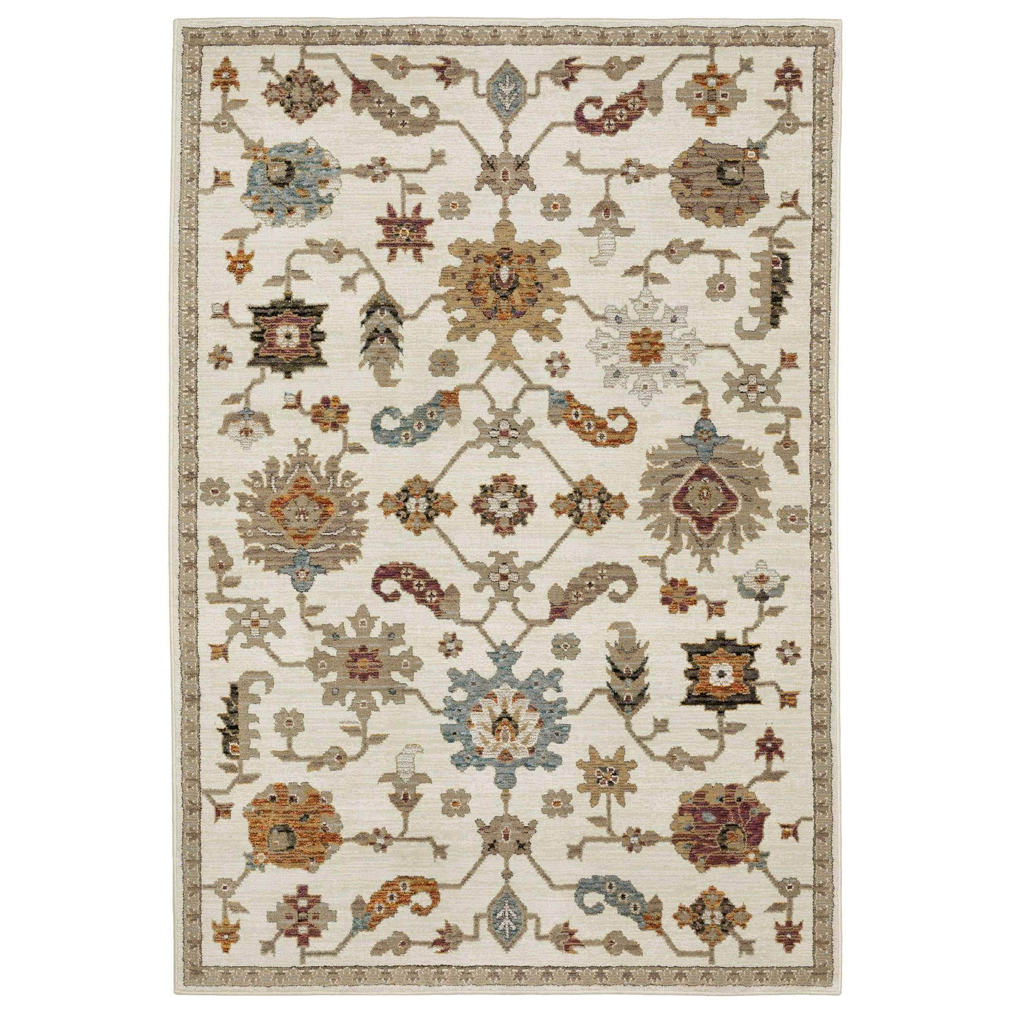 Power-Loomed 2419B Ivory Rugs #color_ivory