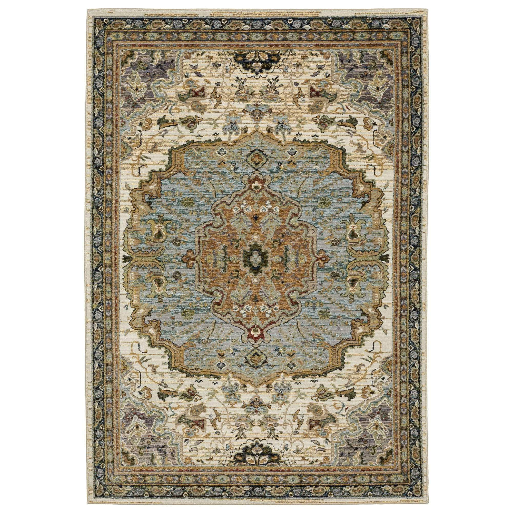 Power-Loomed 2451B Ivory Rugs #color_ivory