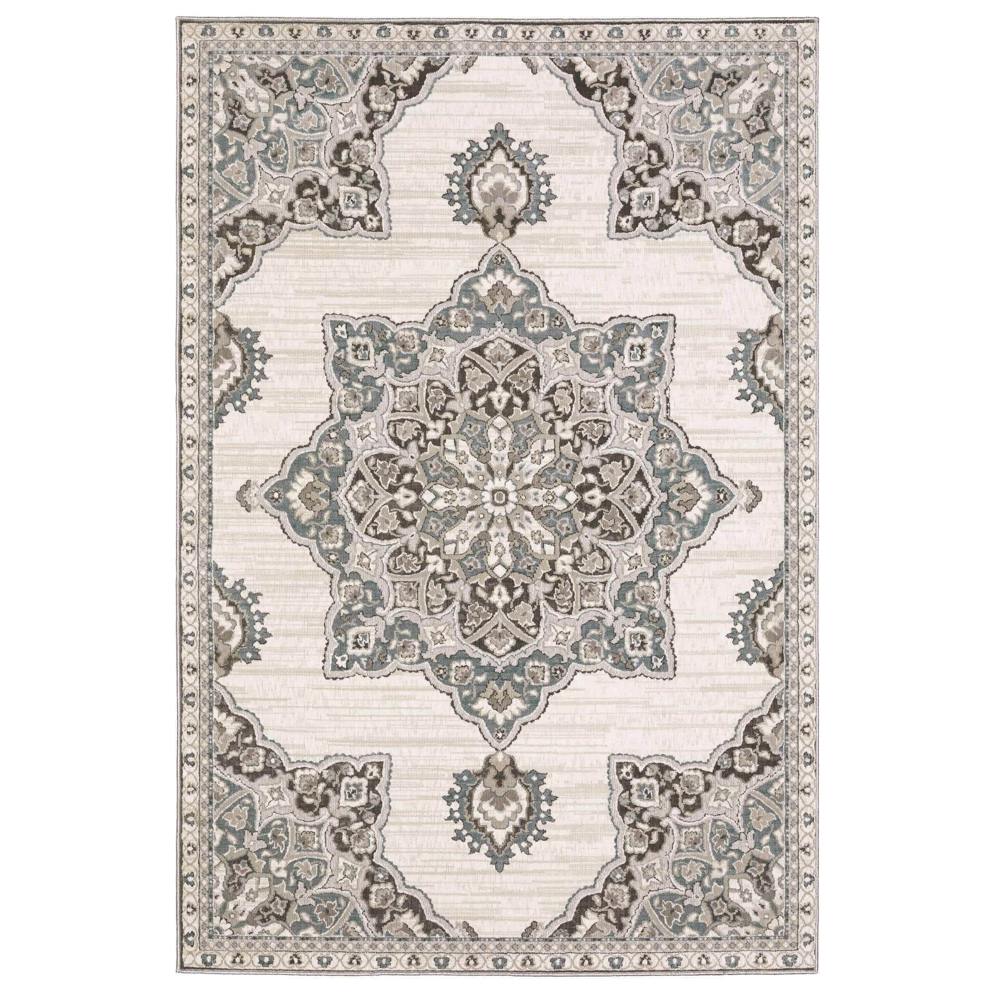 Power-Loomed ELL01 Ivory Rugs #color_ivory