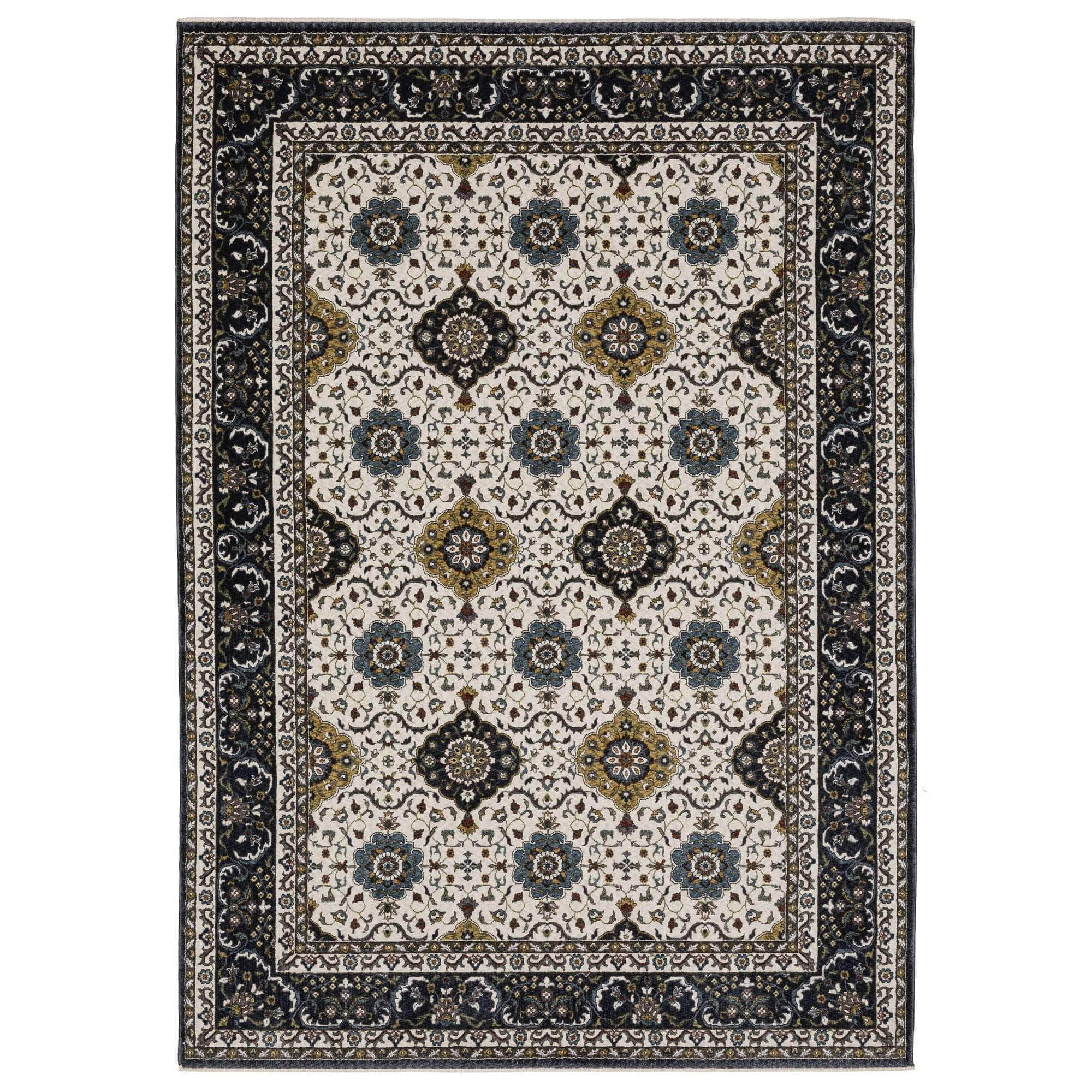 Power-Loomed VI04D Ivory Rugs #color_ivory