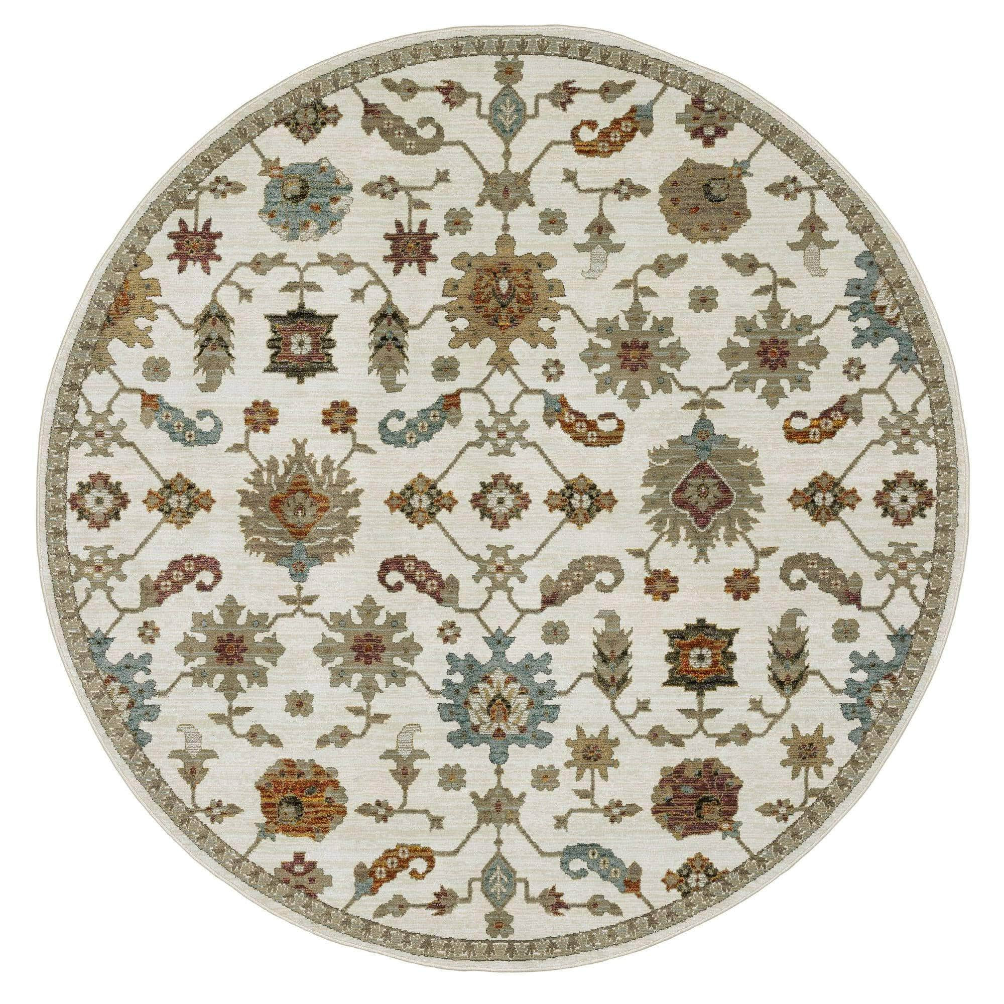 Power-Loomed 2419B Ivory Rugs #color_ivory