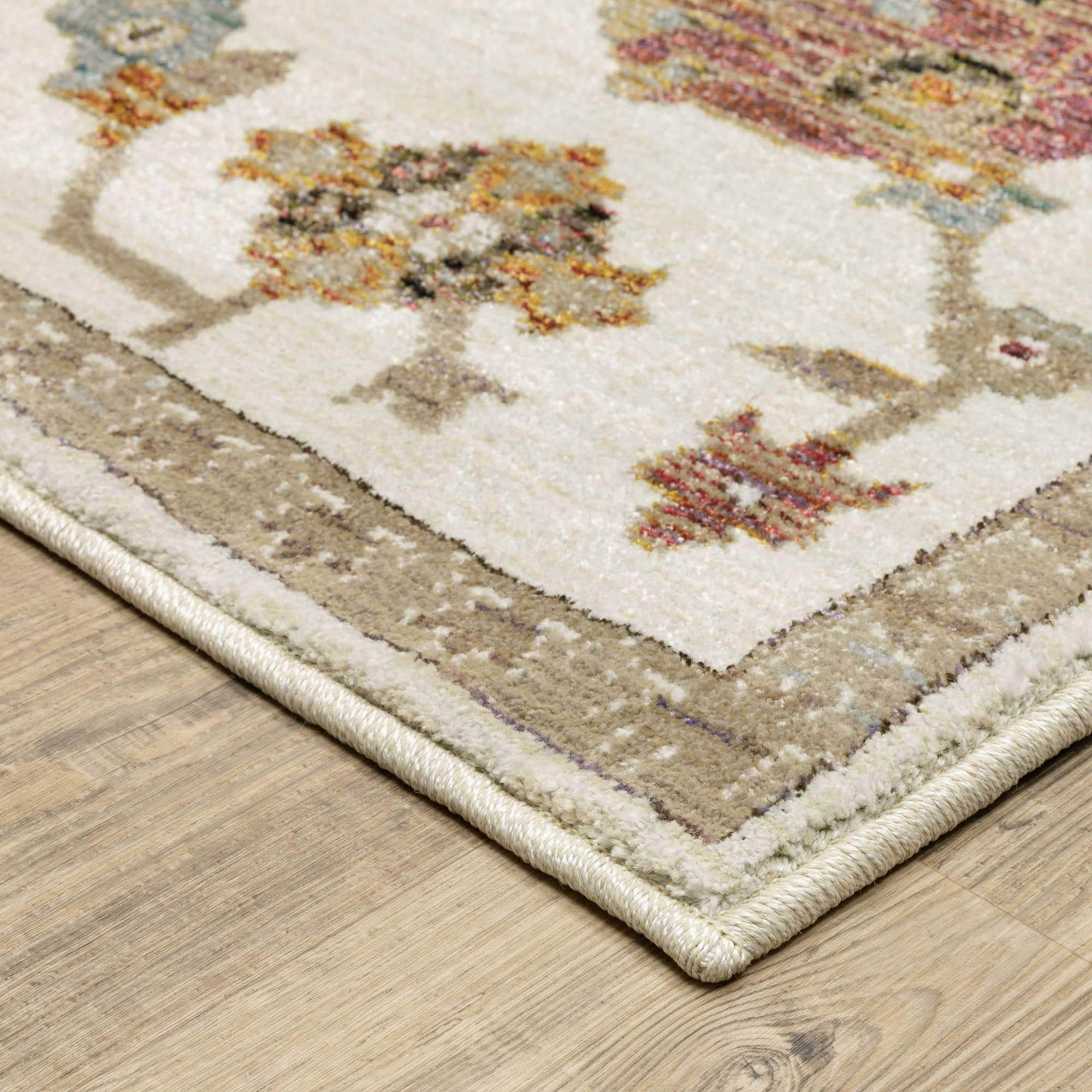 Power-Loomed 2419B Ivory Rugs #color_ivory