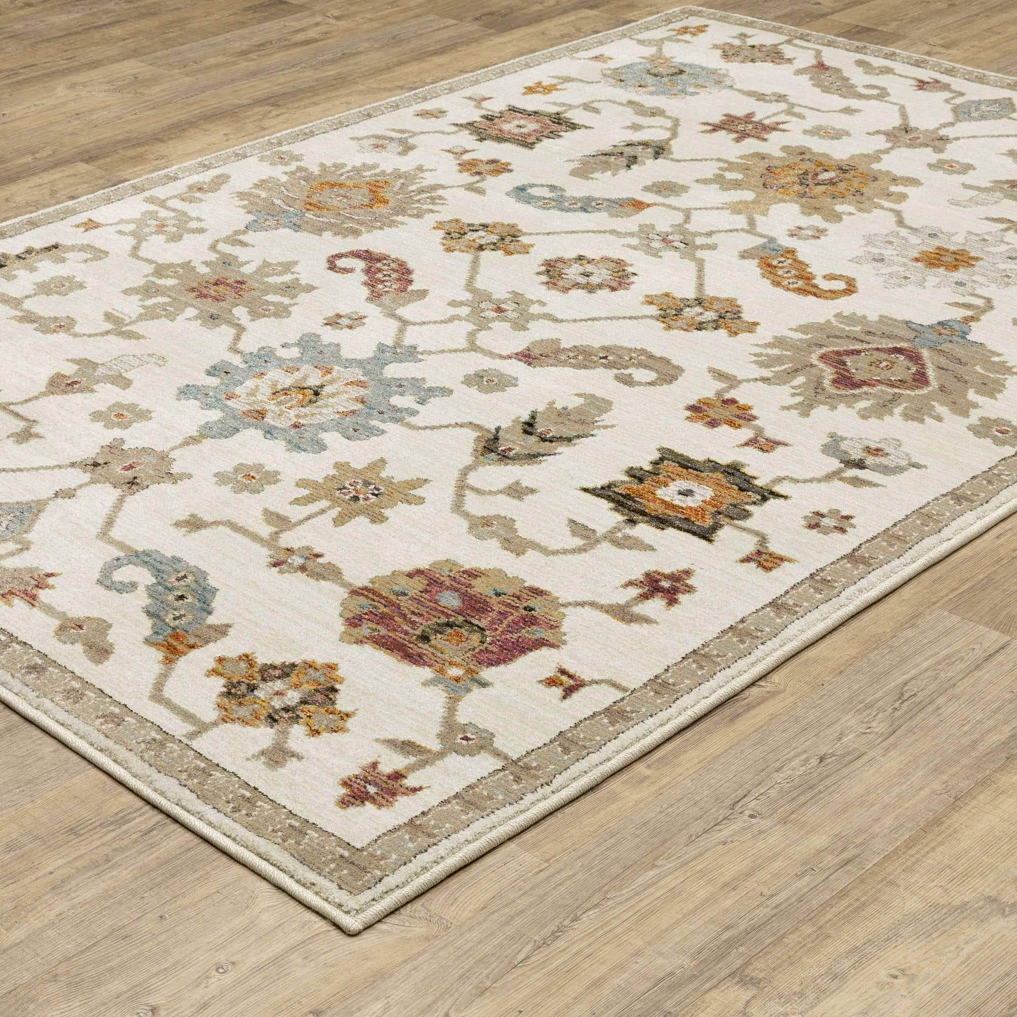 Power-Loomed 2419B Ivory Rugs #color_ivory