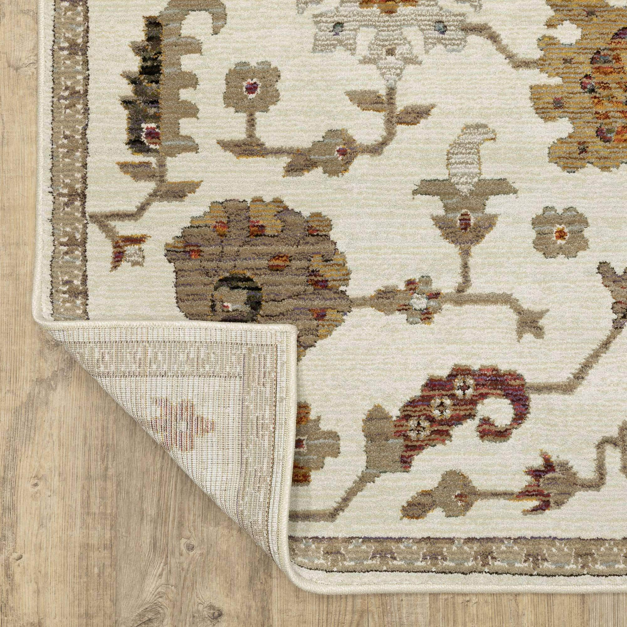 Power-Loomed 2419B Ivory Rugs #color_ivory