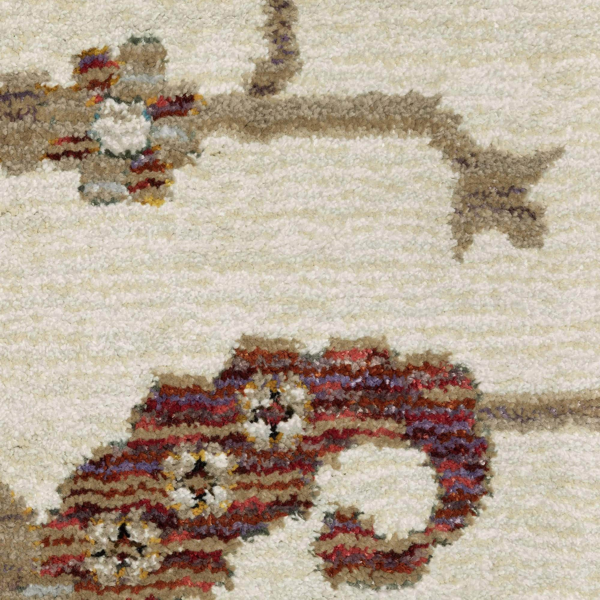 Power-Loomed 2419B Ivory Rugs #color_ivory