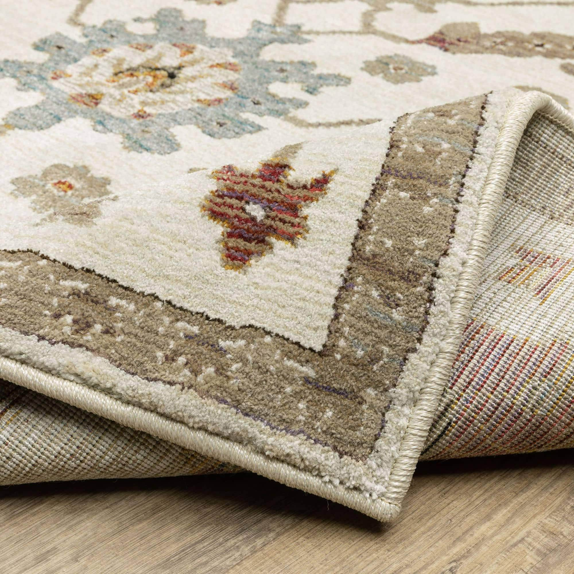 Power-Loomed 2419B Ivory Rugs #color_ivory