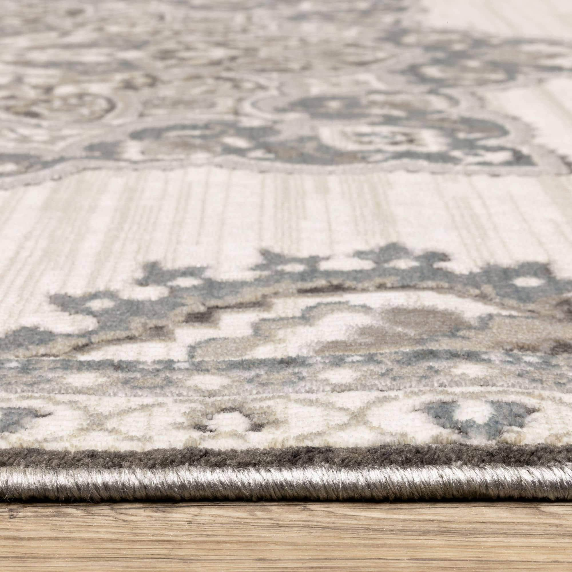 Power-Loomed ELL01 Ivory Rugs #color_ivory