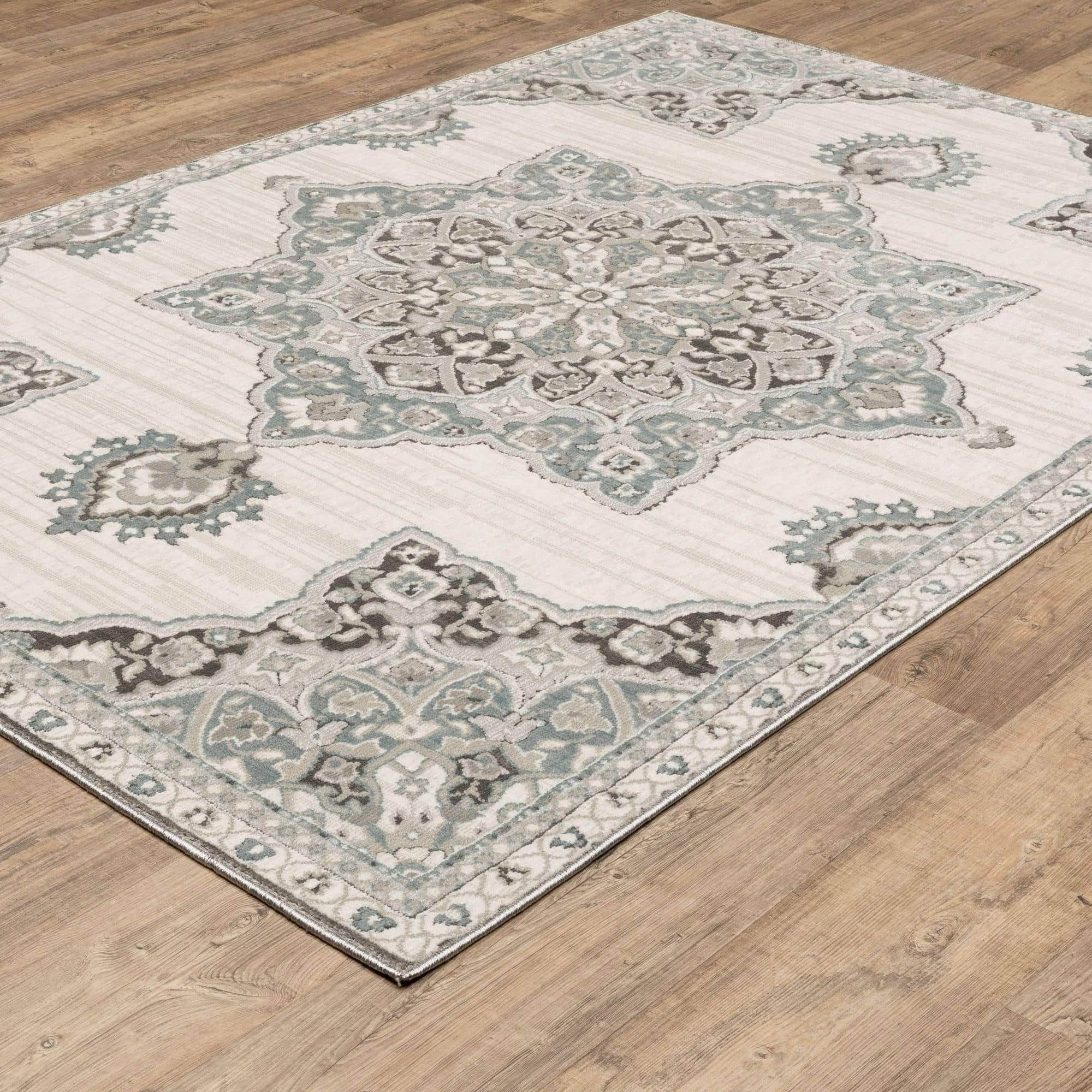 Power-Loomed ELL01 Ivory Rugs #color_ivory