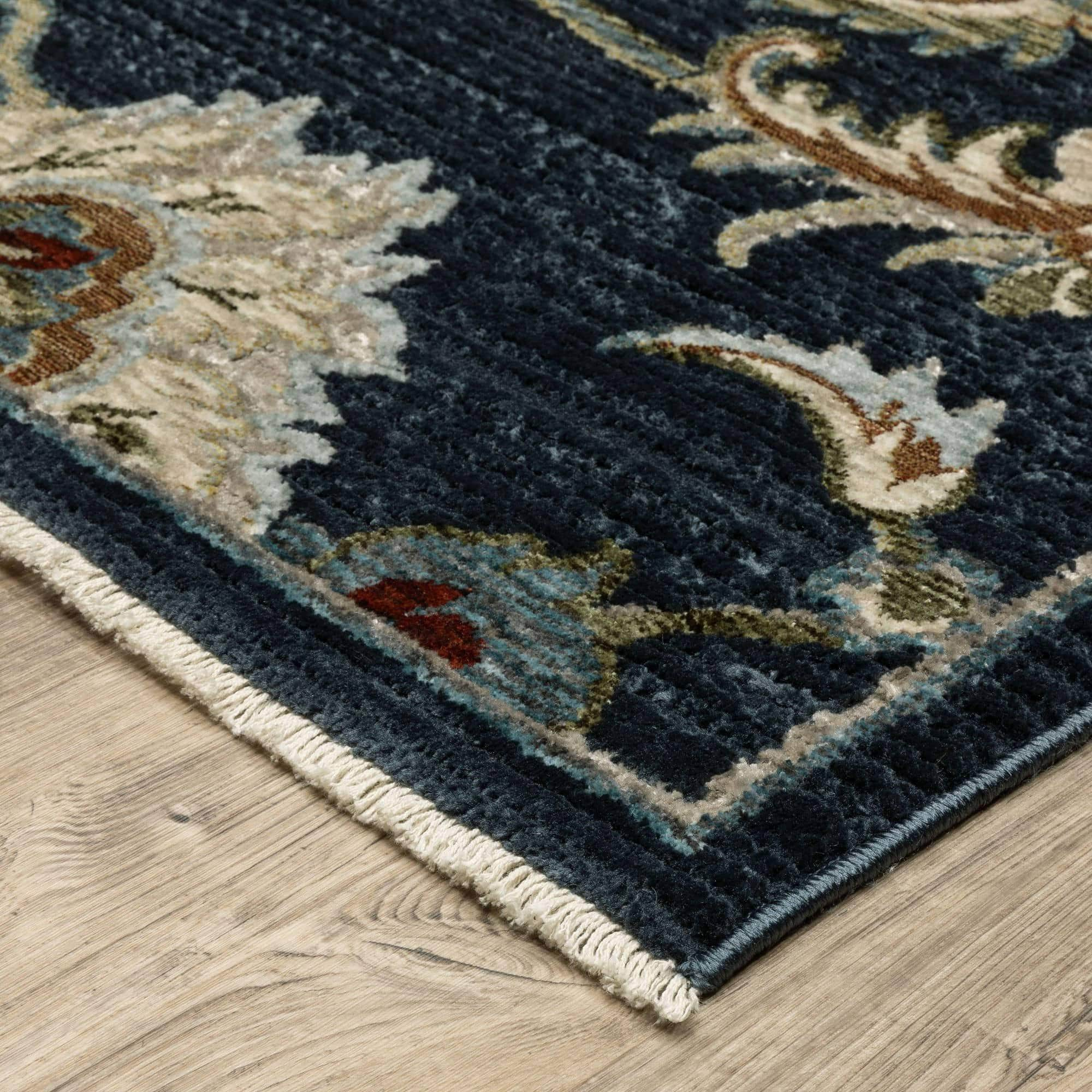 Power-Loomed CAP05 Blue Rugs #color_blue