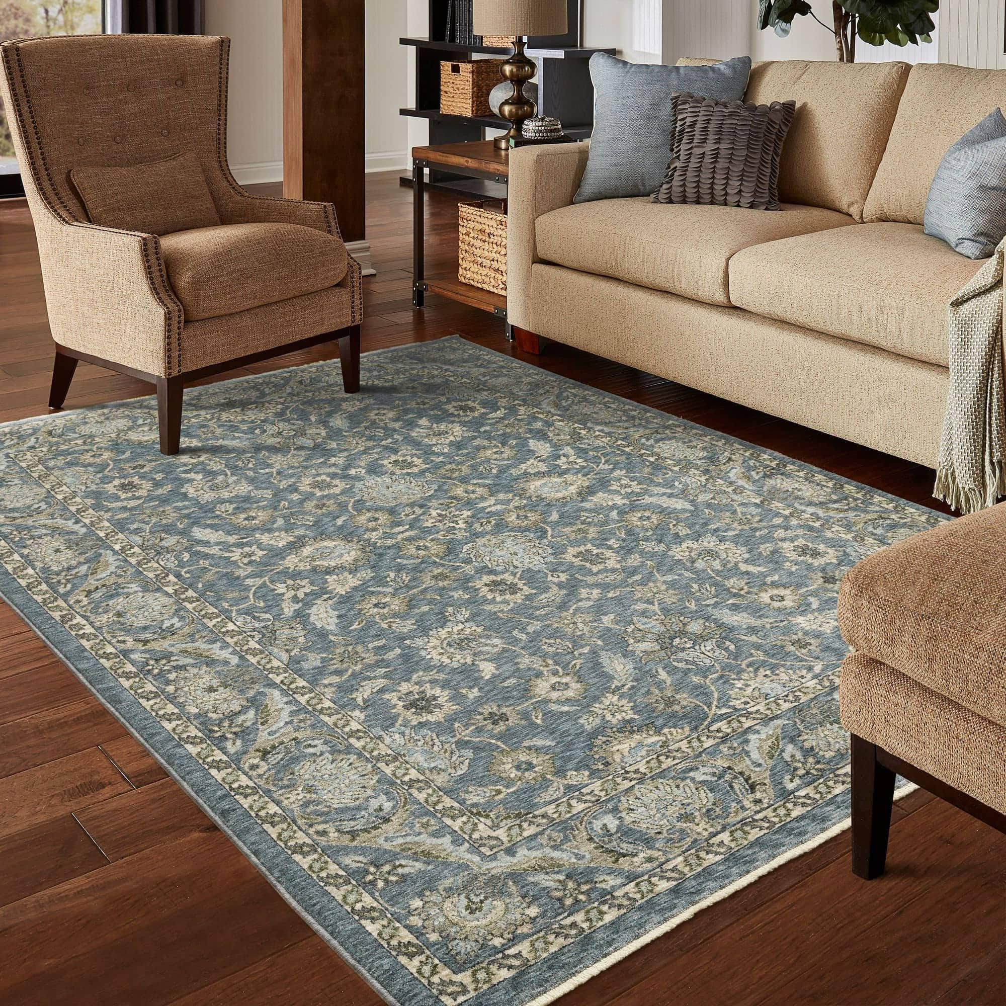 Power-Loomed 070H1 Blue Rugs #color_blue