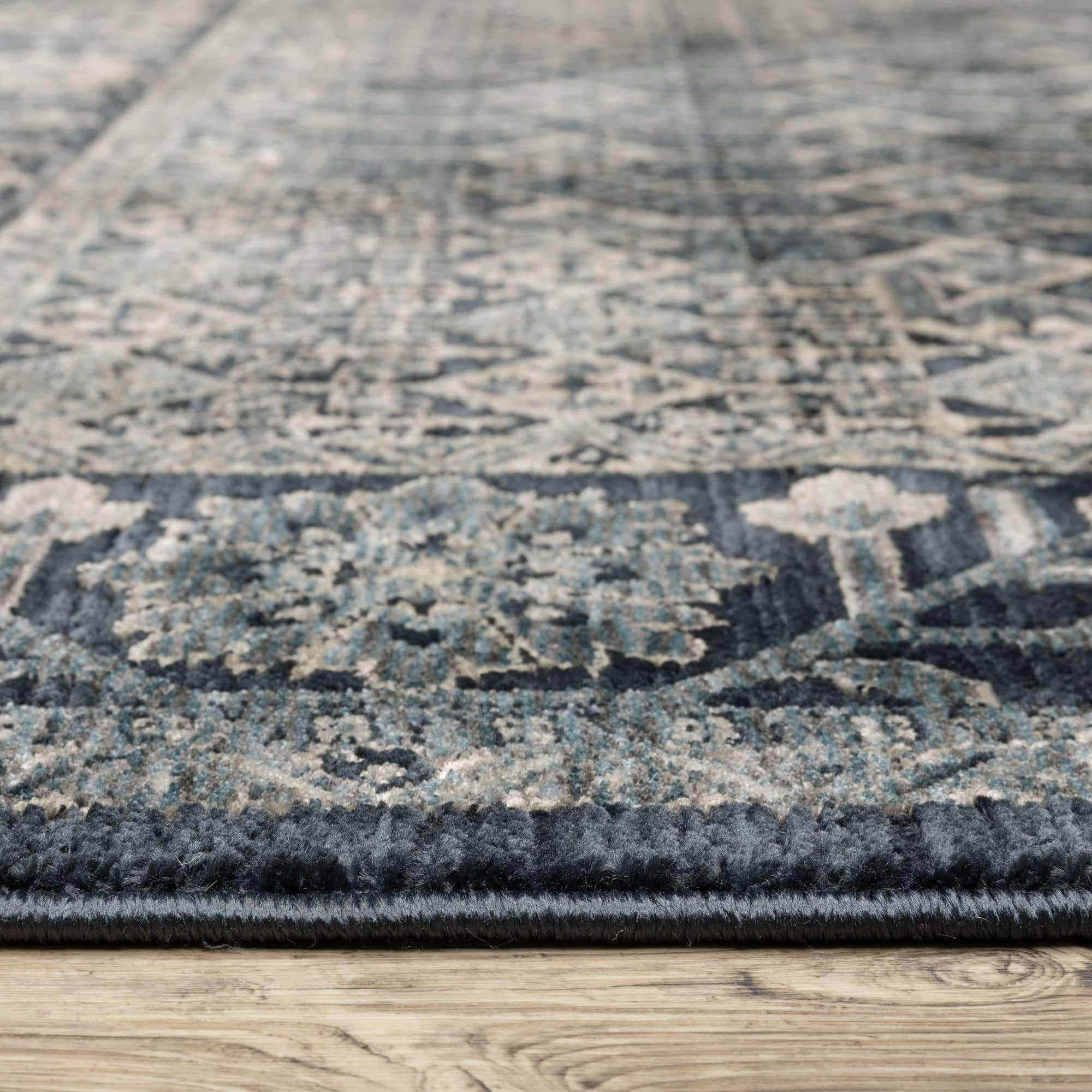 Power-Loomed CAP03 Blue Rugs #color_blue