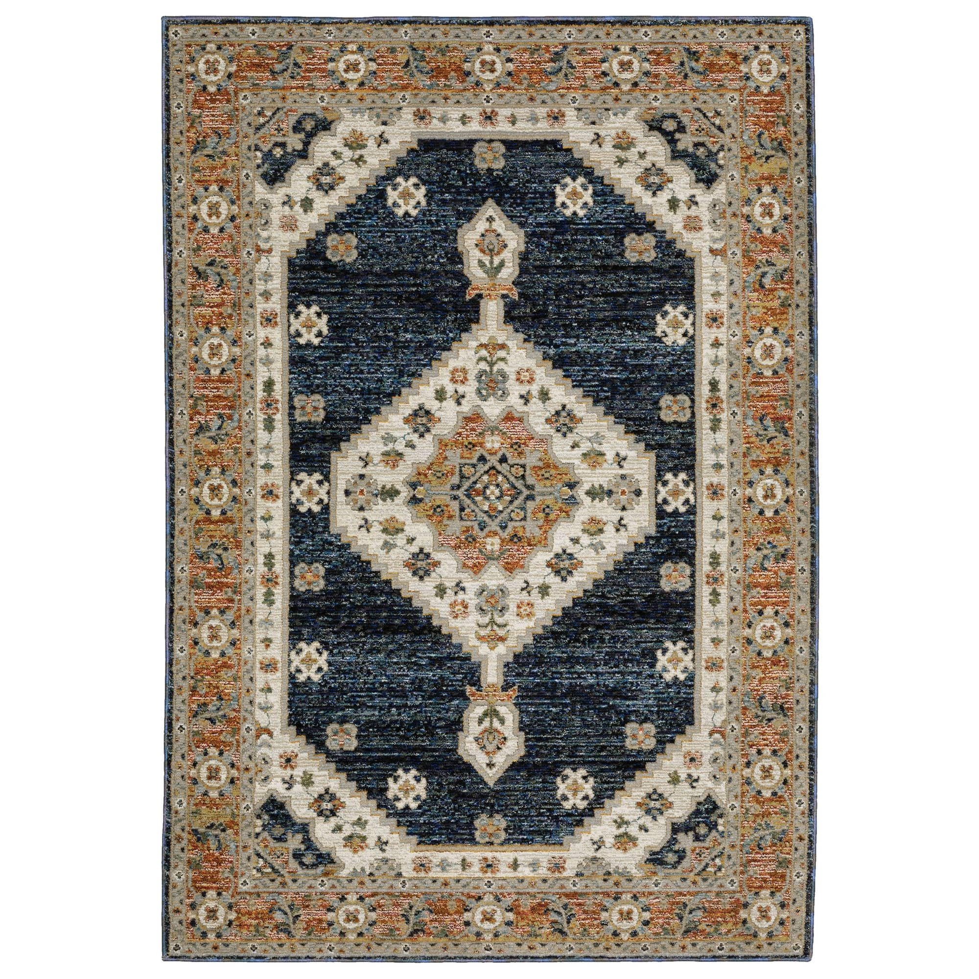 Power-Loomed Andorra 2281E Blue Rugs #color_blue