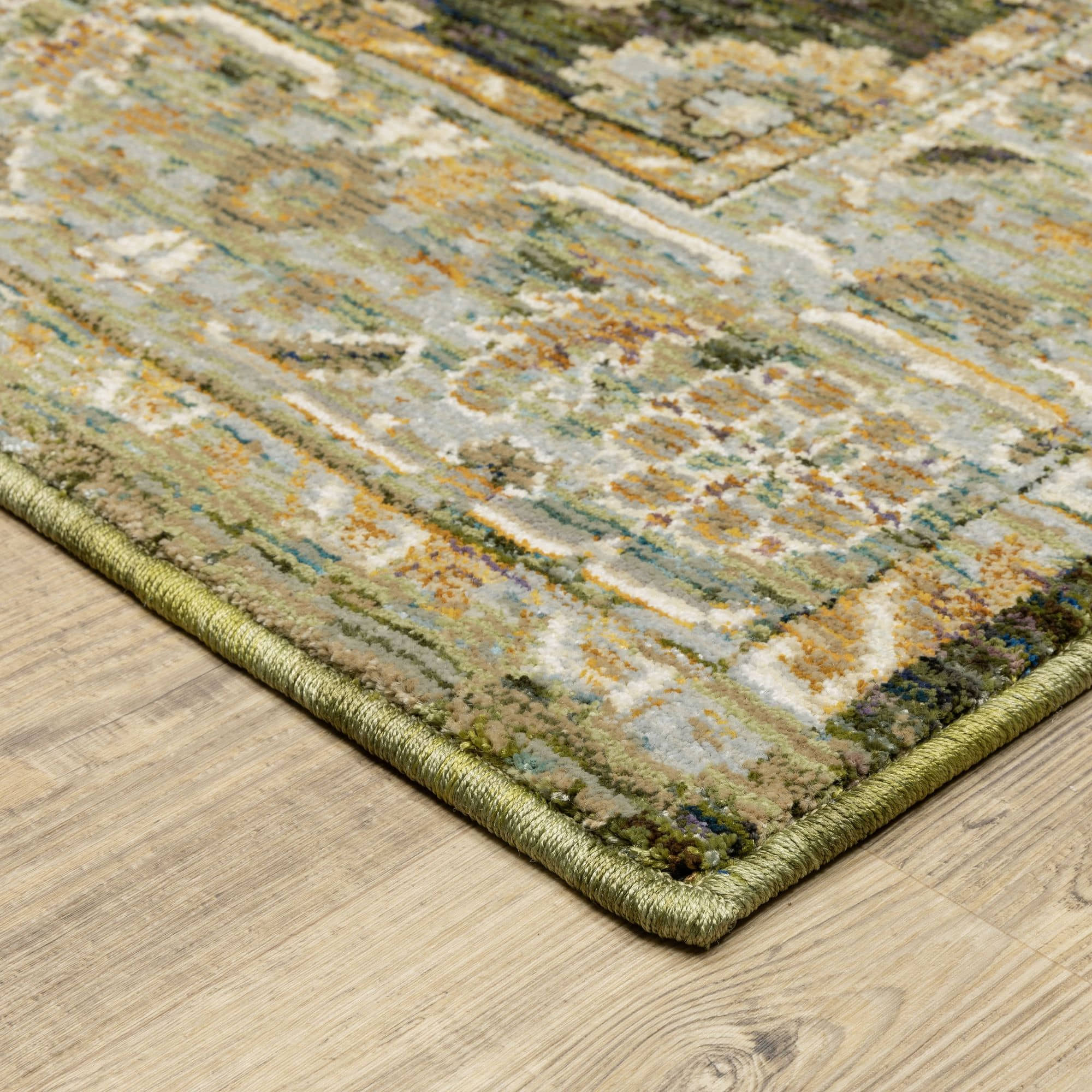 Power-Loomed 2417B Green Rugs #color_green