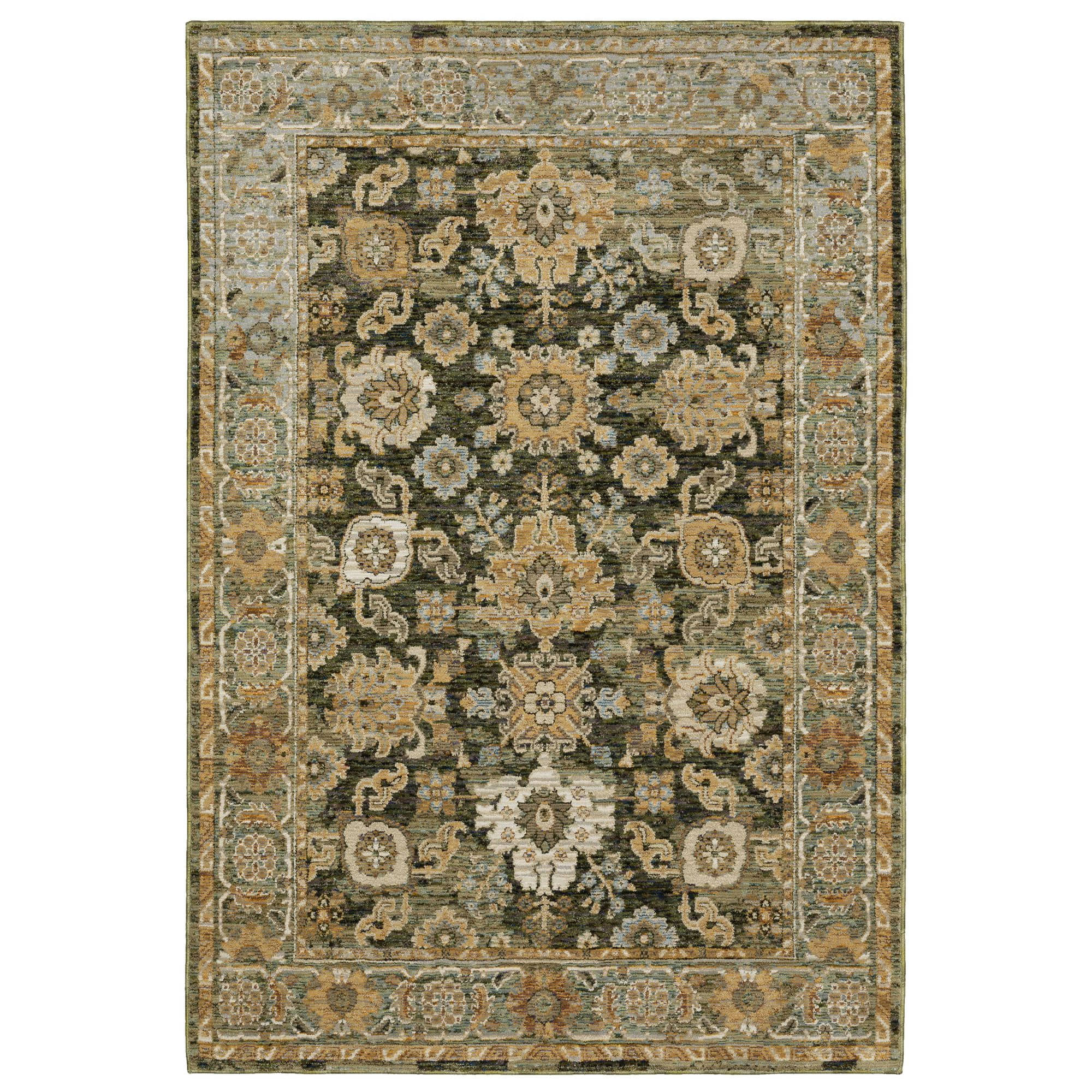 Power-Loomed 2417B Green Rugs #color_green