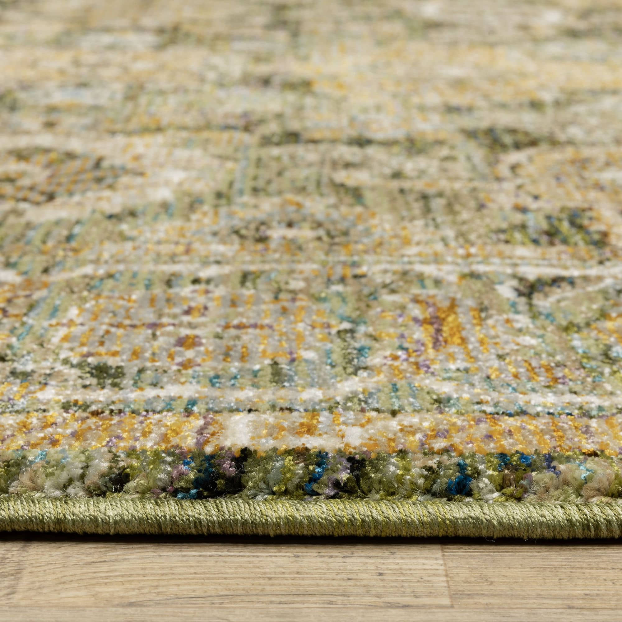 Power-Loomed 2417B Green Rugs #color_green