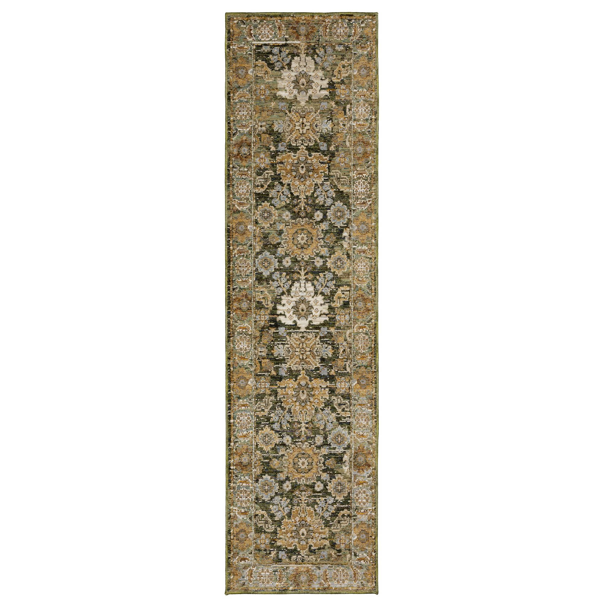 Power-Loomed 2417B Green Rugs #color_green
