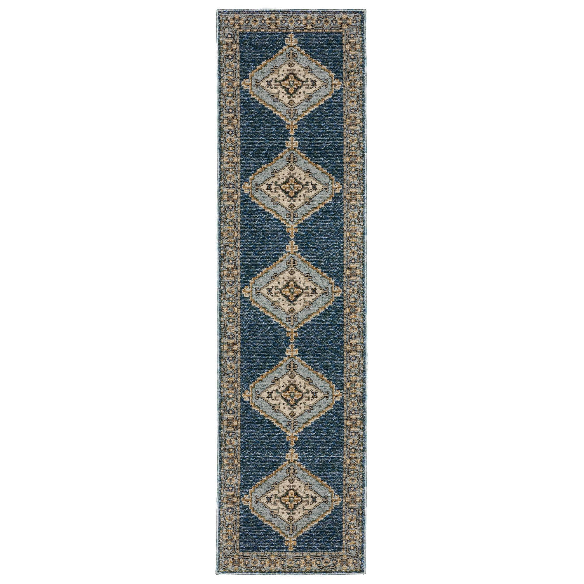 Power-Loomed Andorra 2430A Blue Rugs #color_blue