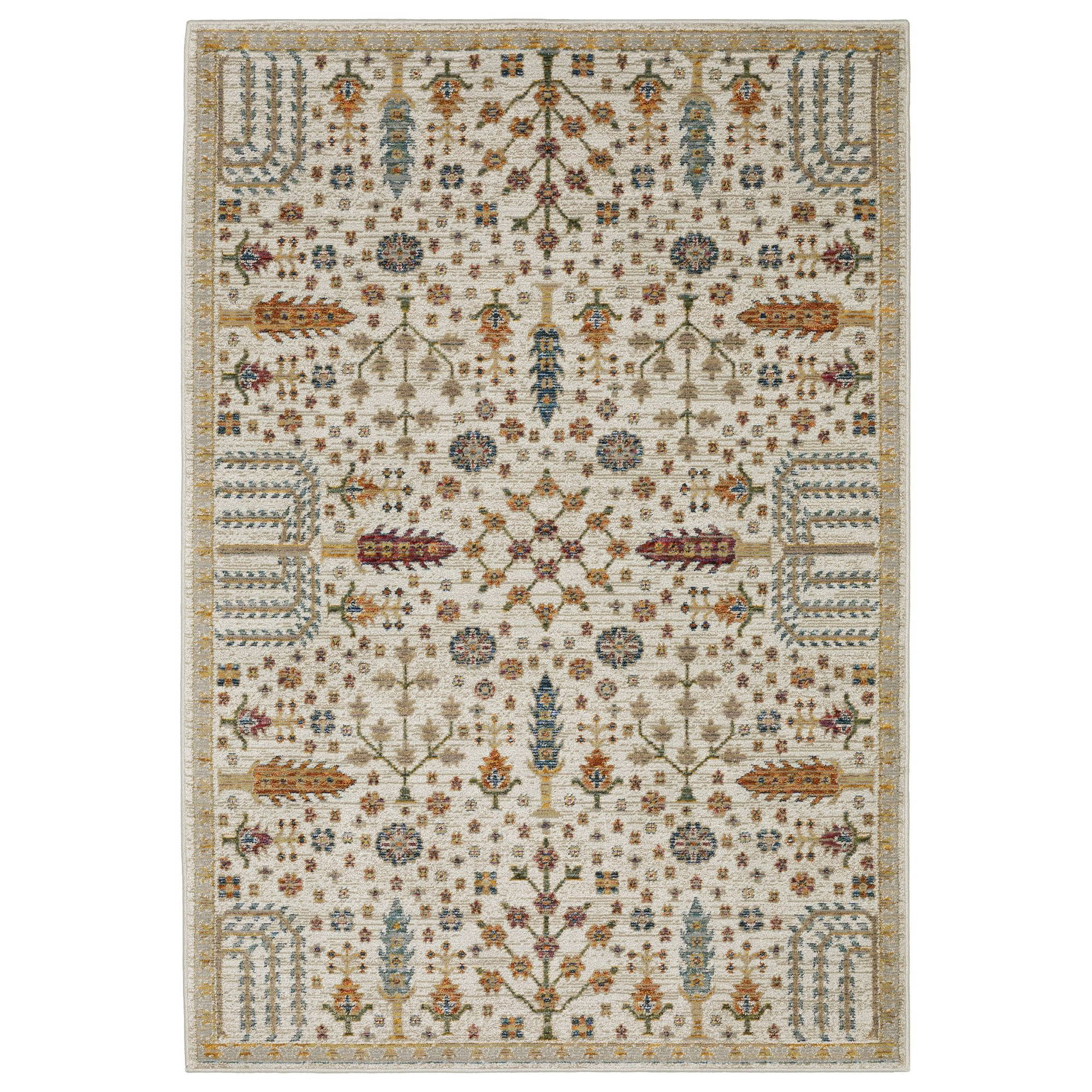 Power-Loomed 2449B Ivory Rugs #color_ivory