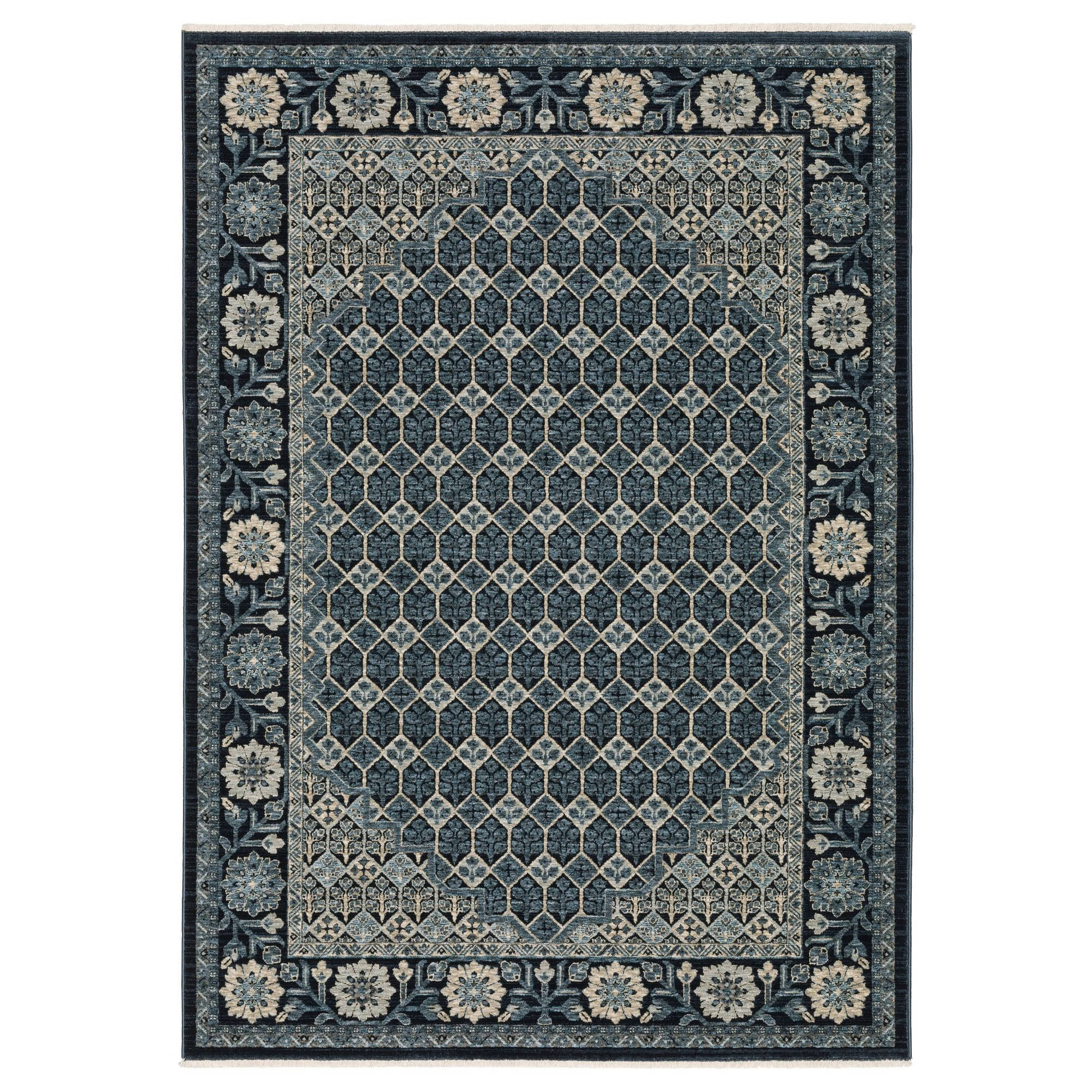 Power-Loomed CAP03 Blue Rugs #color_blue