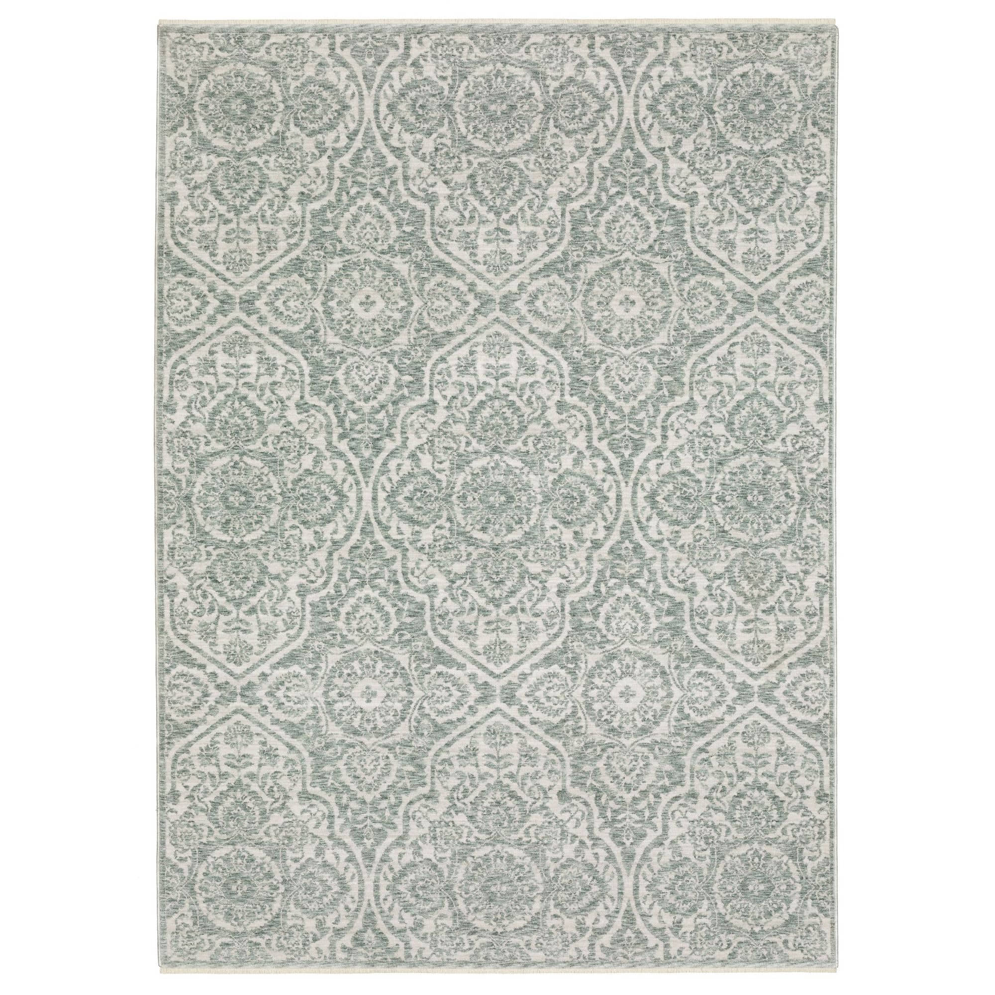 Power-Loomed Echo ECH02 Green Rugs #color_green