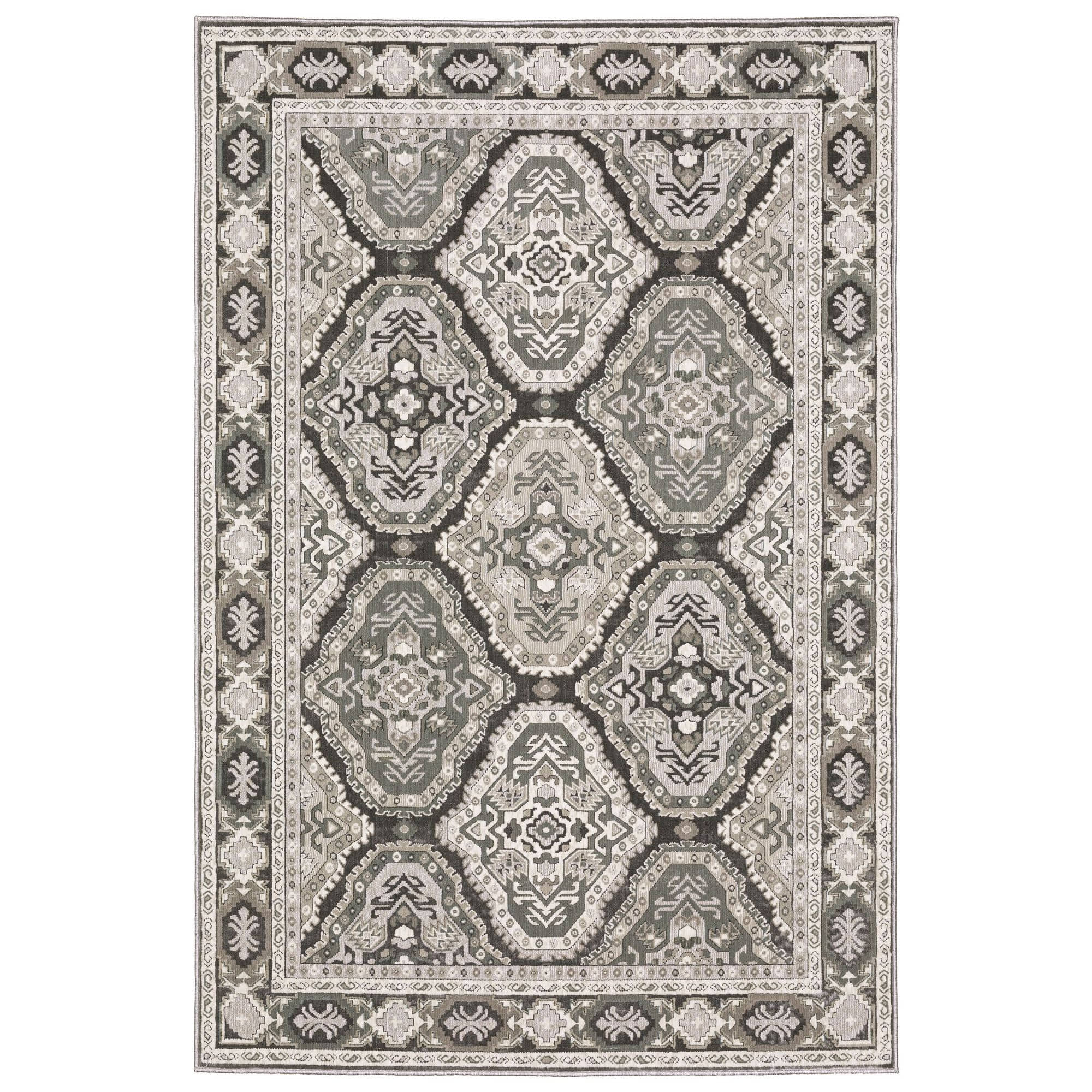 Power-Loomed ELL04 Grey Rugs #color_grey