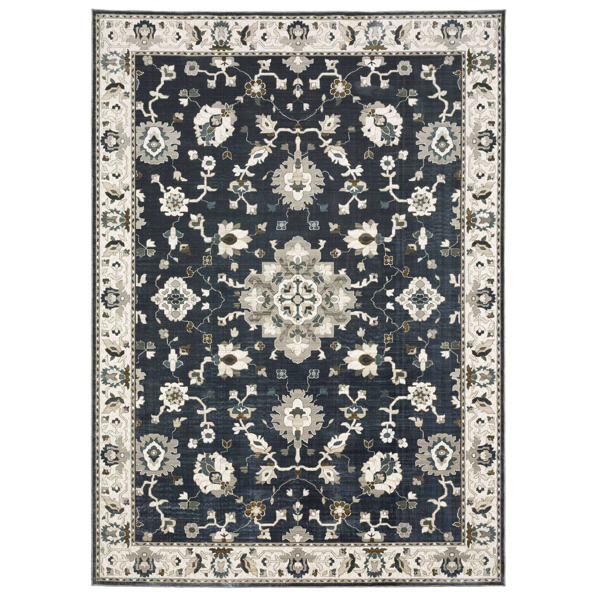 Power-Loomed ELL08 Blue Rugs #color_blue