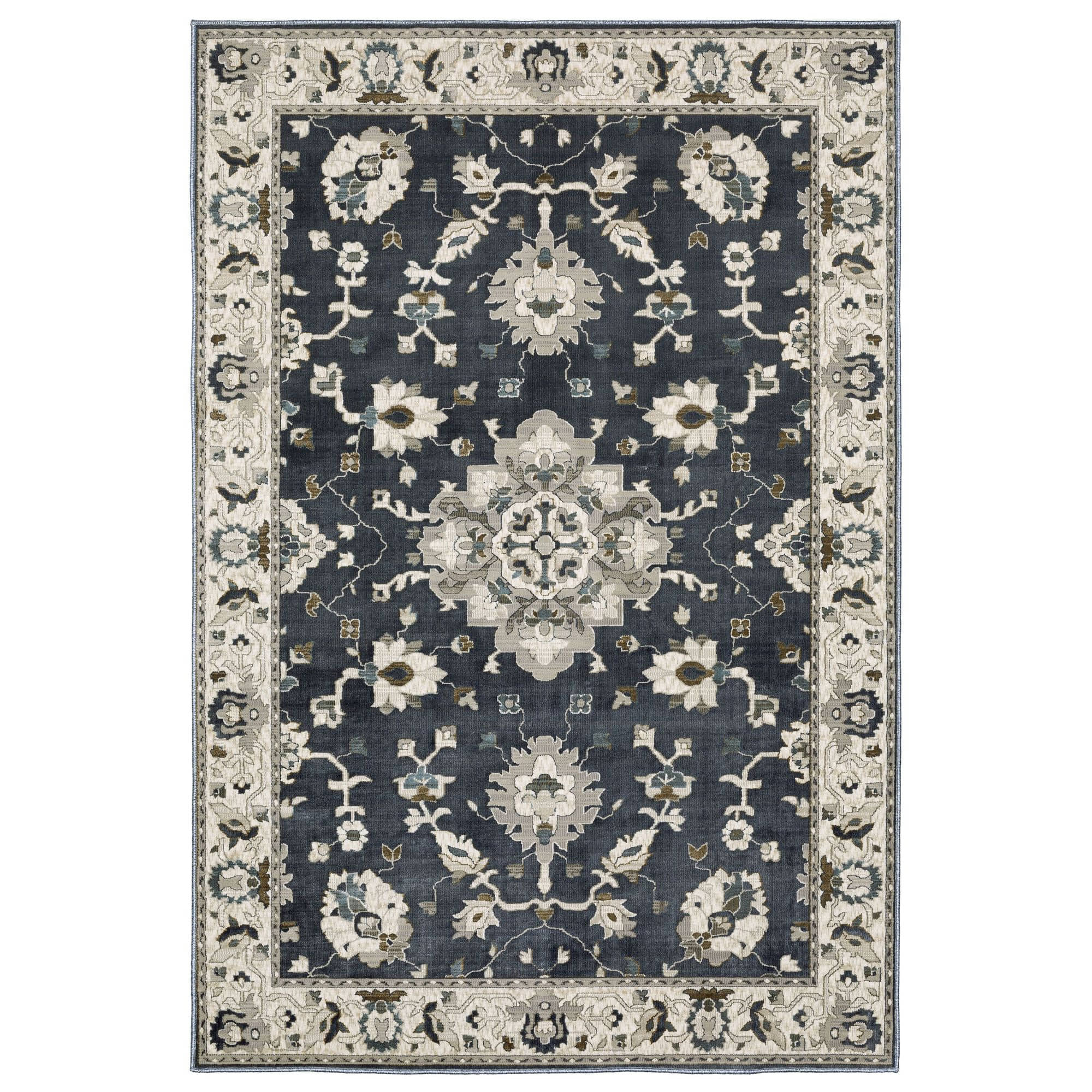 Power-Loomed ELL08 Blue Rugs #color_blue