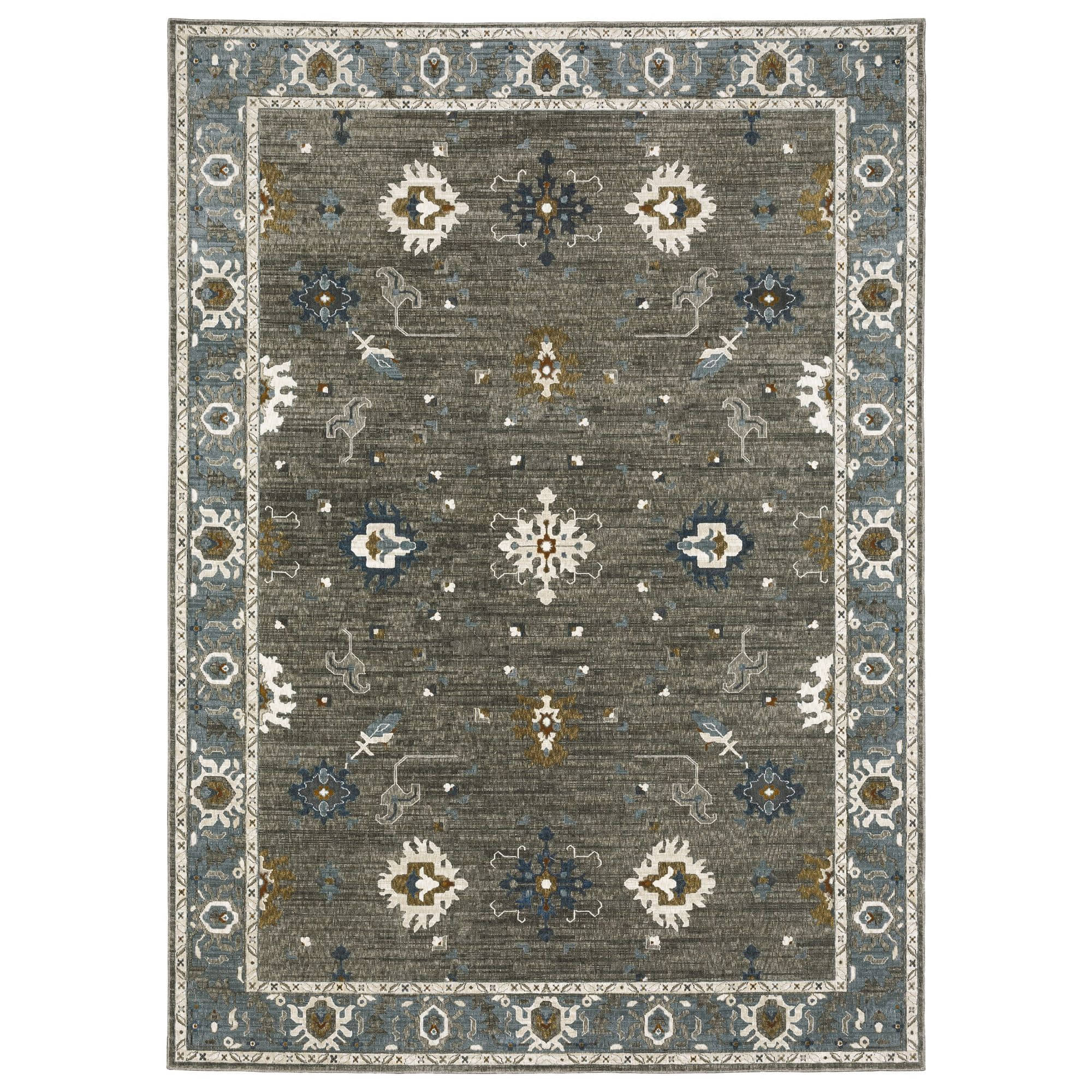 Power-Loomed ELL09 Grey Rugs #color_grey