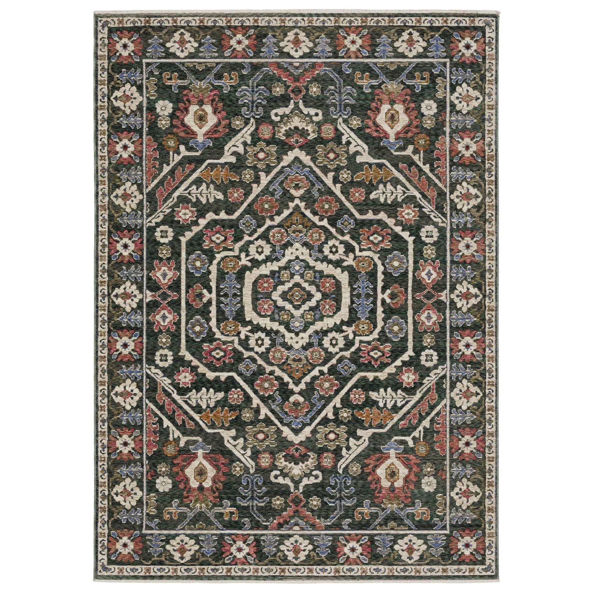 Power-Loomed Hastings HA02B Green Rugs #color_green