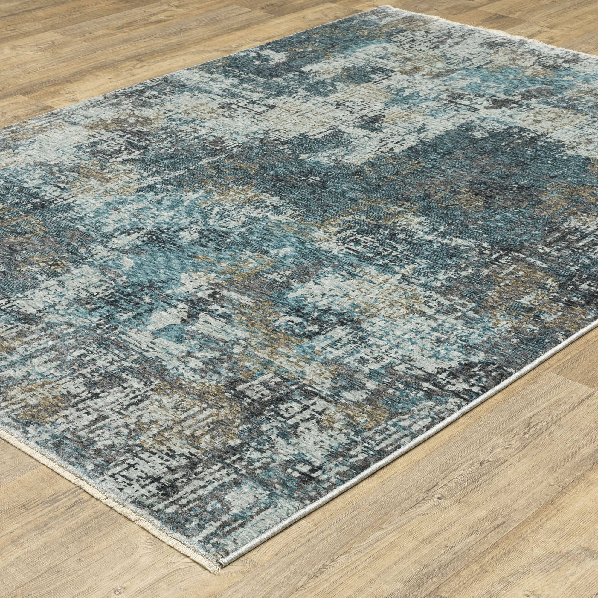 Power-Loomed HAY03 Blue Rugs #color_blue