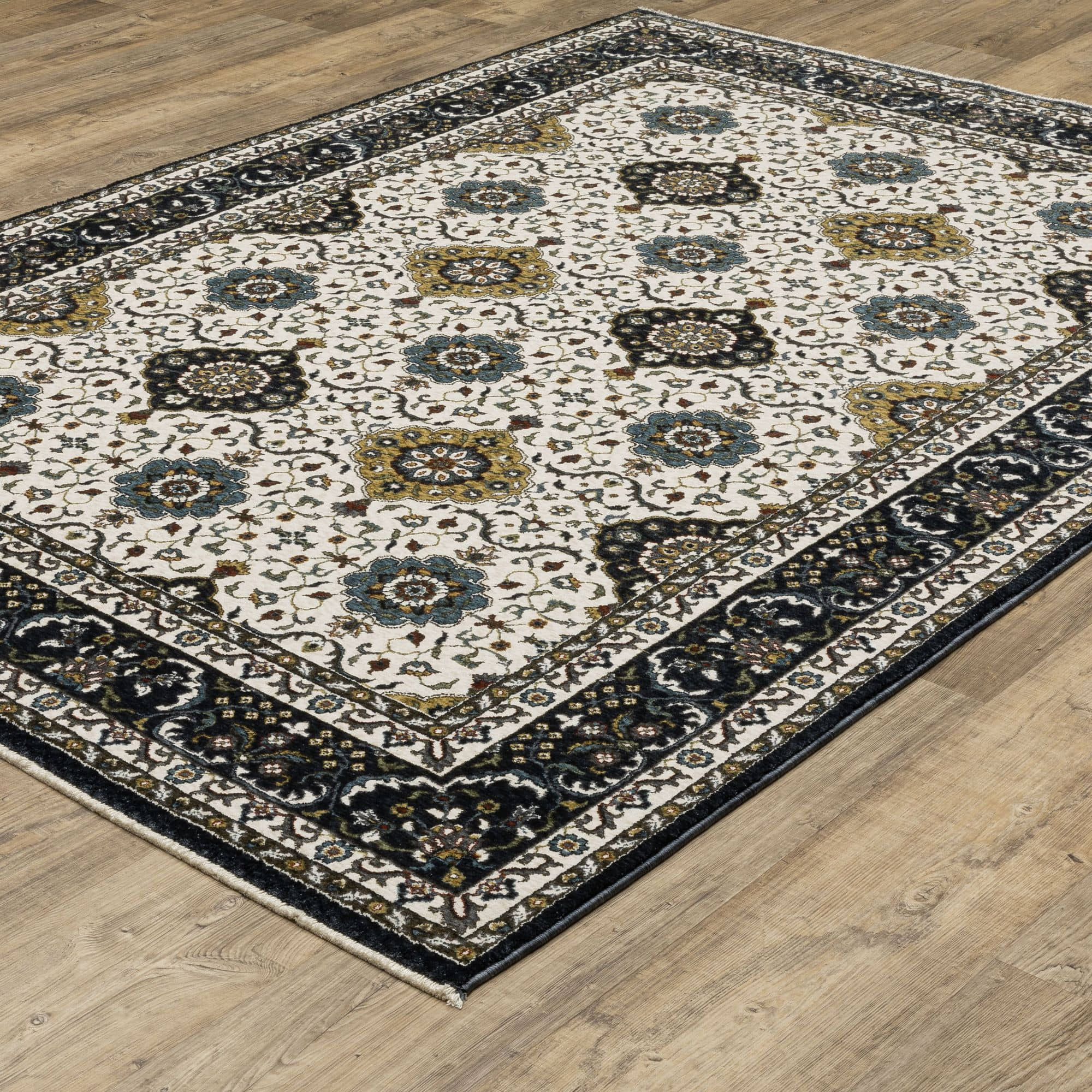 Power-Loomed VI04D Ivory Rugs #color_ivory