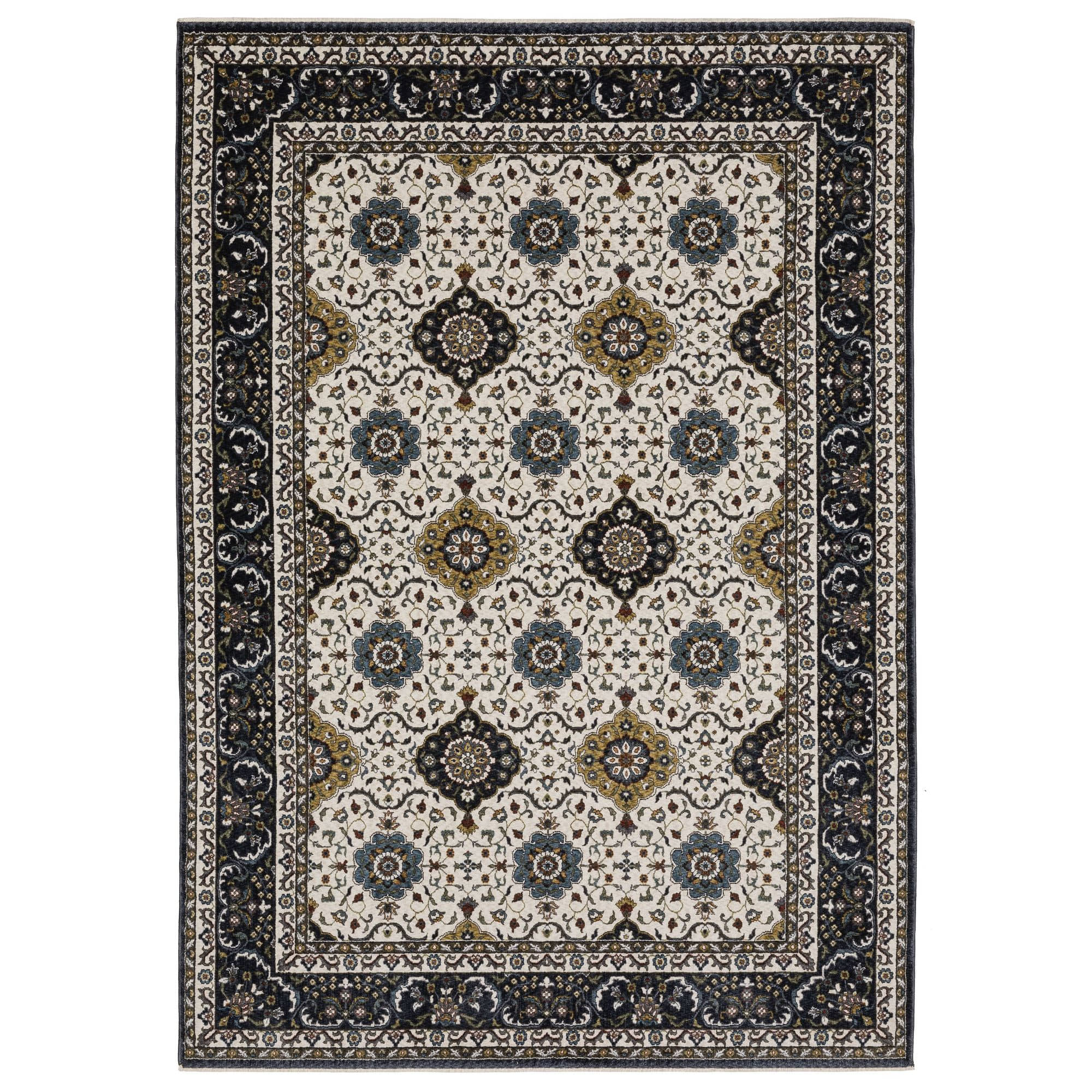 Power-Loomed VI04D Ivory Rugs #color_ivory