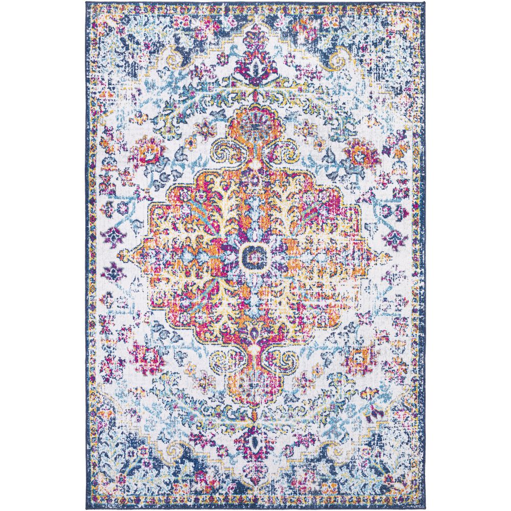 Machine Woven RGE-2301 Dark Blue, White Rugs #color_dark blue, white