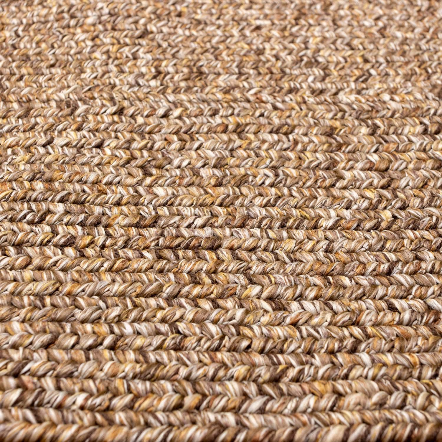 Brown Farmhouse Rug -  Washable Indoor/Outdoor -Primitive Braided Rugs  - Made in USA