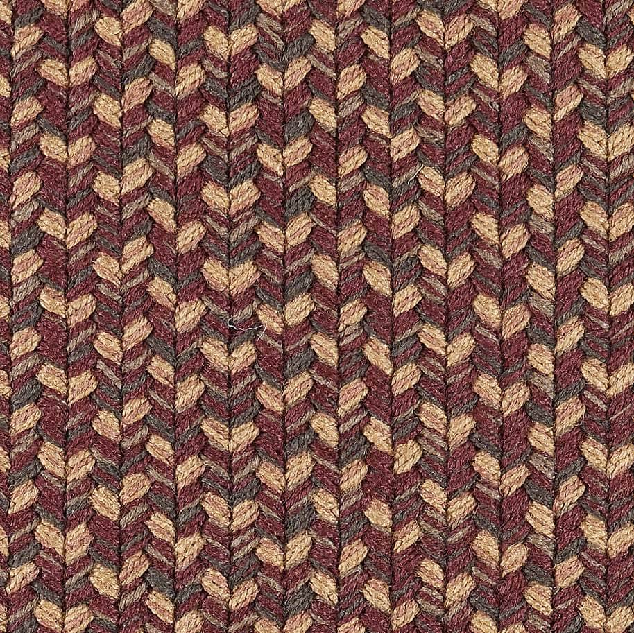 Burgundy & Beige Outdoor Braided Rug - Sanibel Tweed Braided Rug