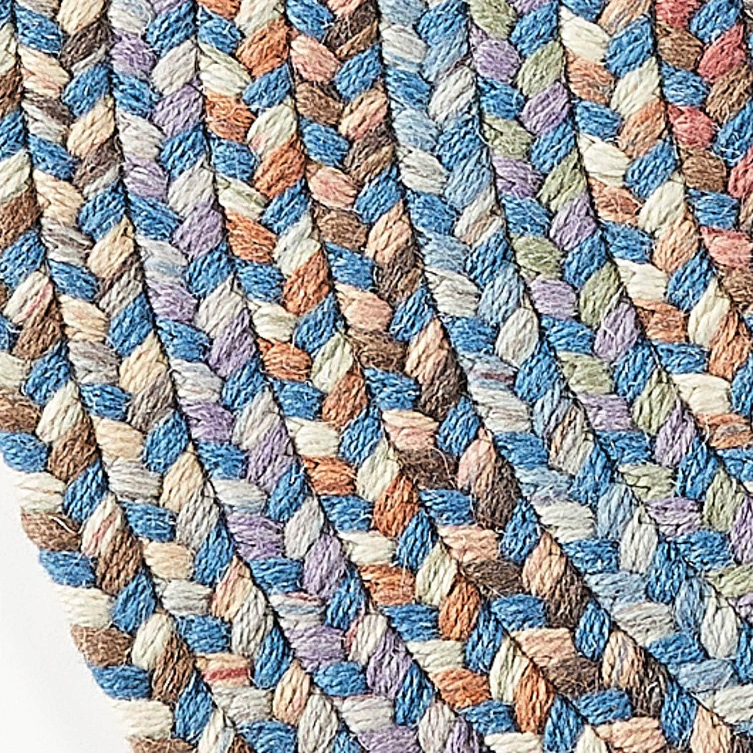 Cherry Hill Premium Braided Wool Rug - Blue Multi