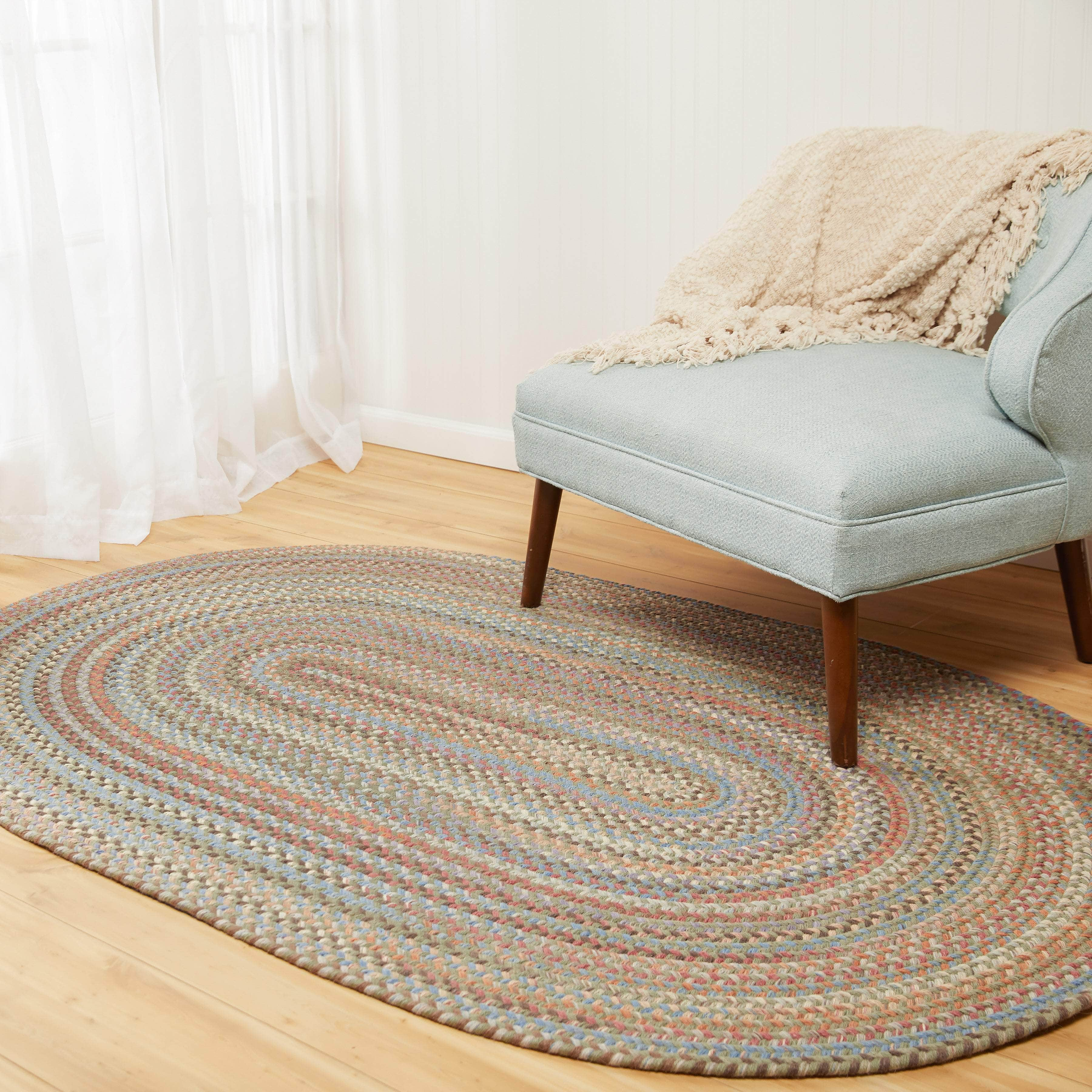 Cherry Hill Premium Braided Wool Rug -Seaweed