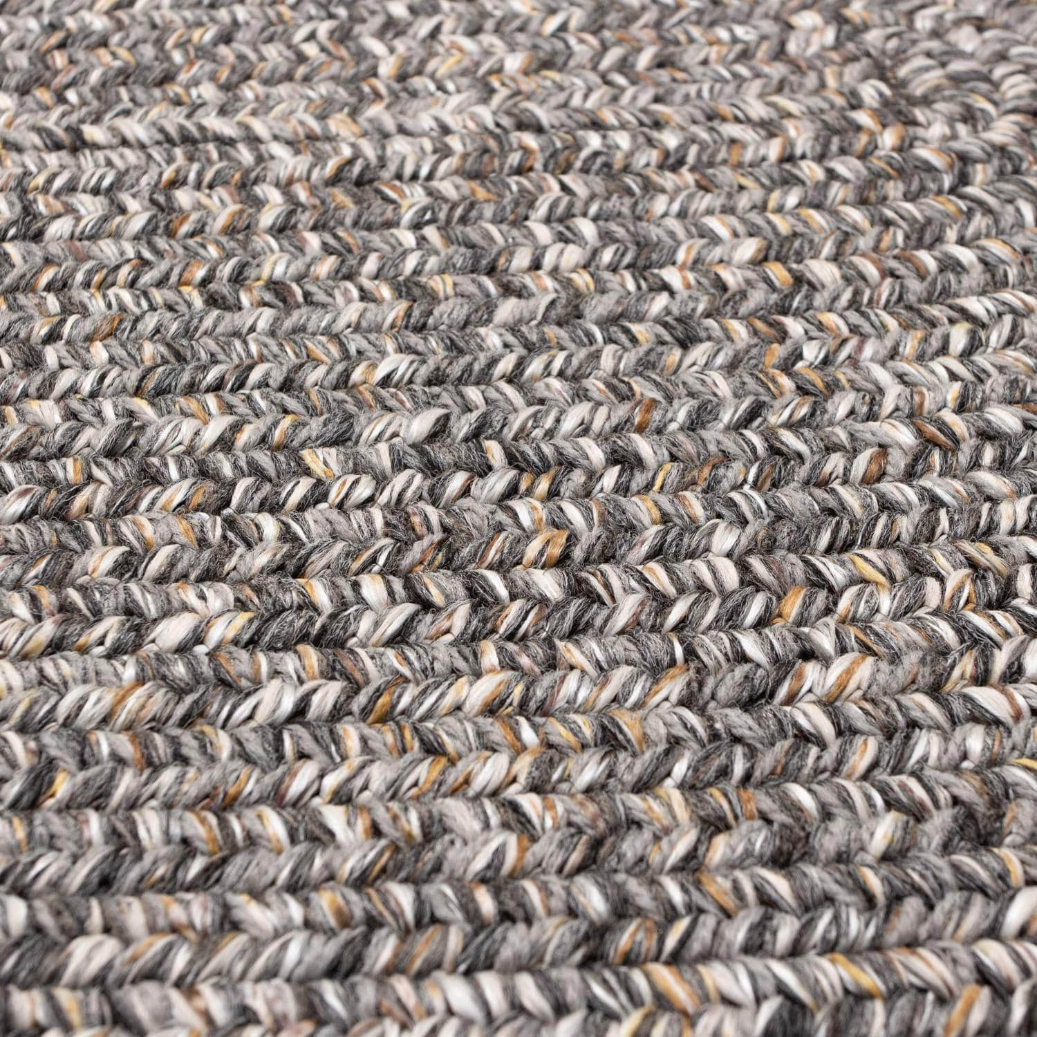 Gray Farmhouse Rug -  Washable Indoor/Outdoor -Primitive Braided Rugs  - Made in USA