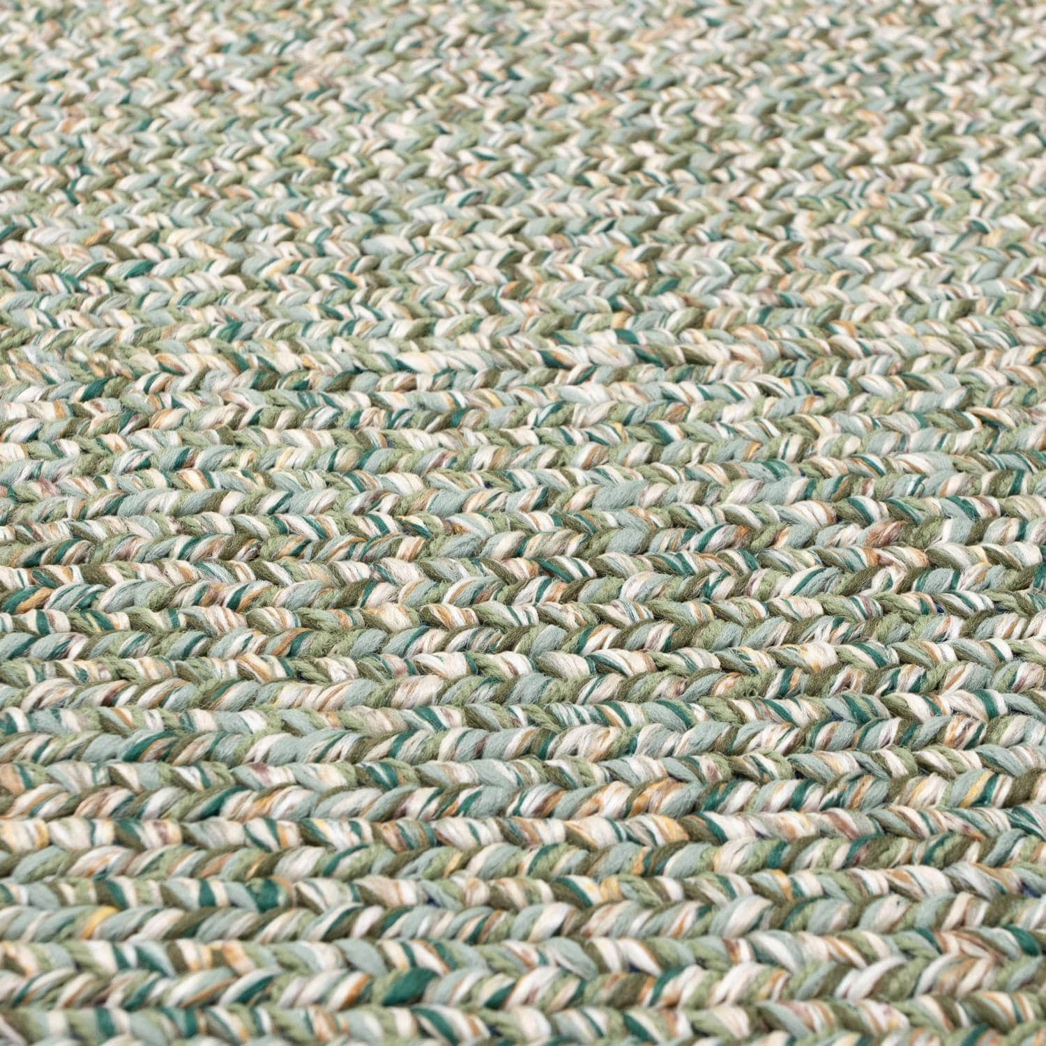 Green Farmhouse Rug -  Washable Indoor/Outdoor -Primitive Braided Rugs  - Made in USA