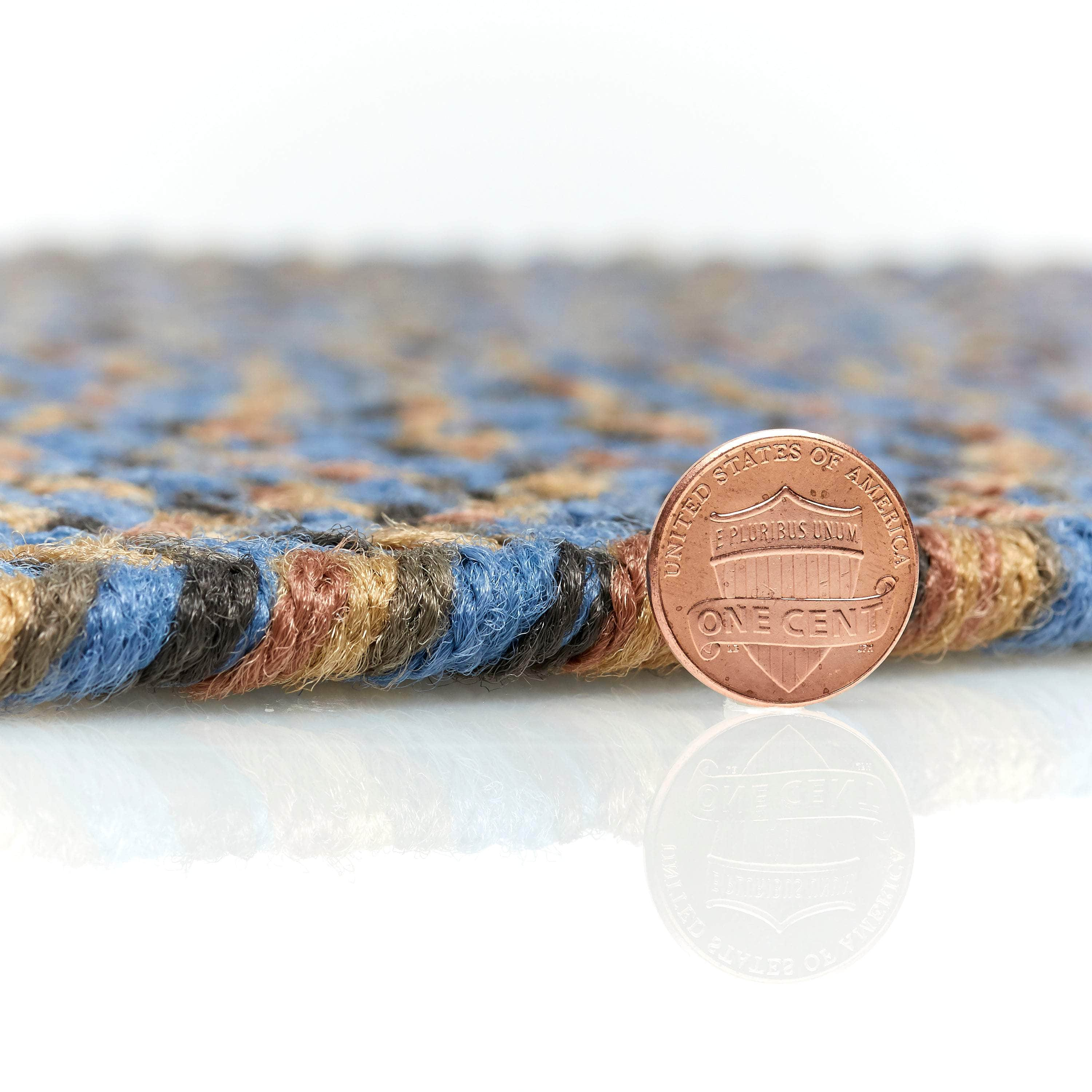 Indoor / Outdoor Blue Braided Rug - Sanibel Tweed Braided Rug