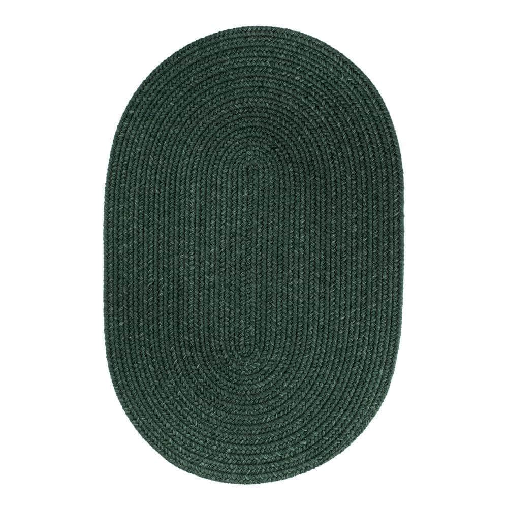 Pura Solid Soft Wool Braided Rug - Hunter Green