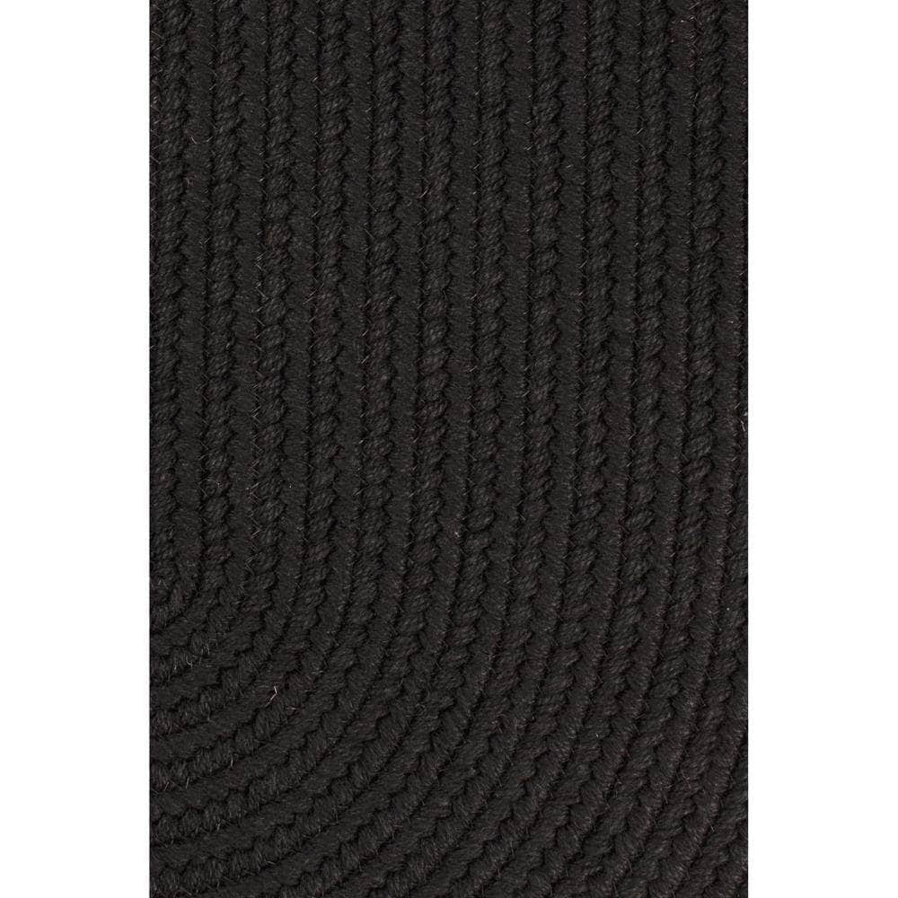 Pura Solid Soft Wool Braided Rug - Black
