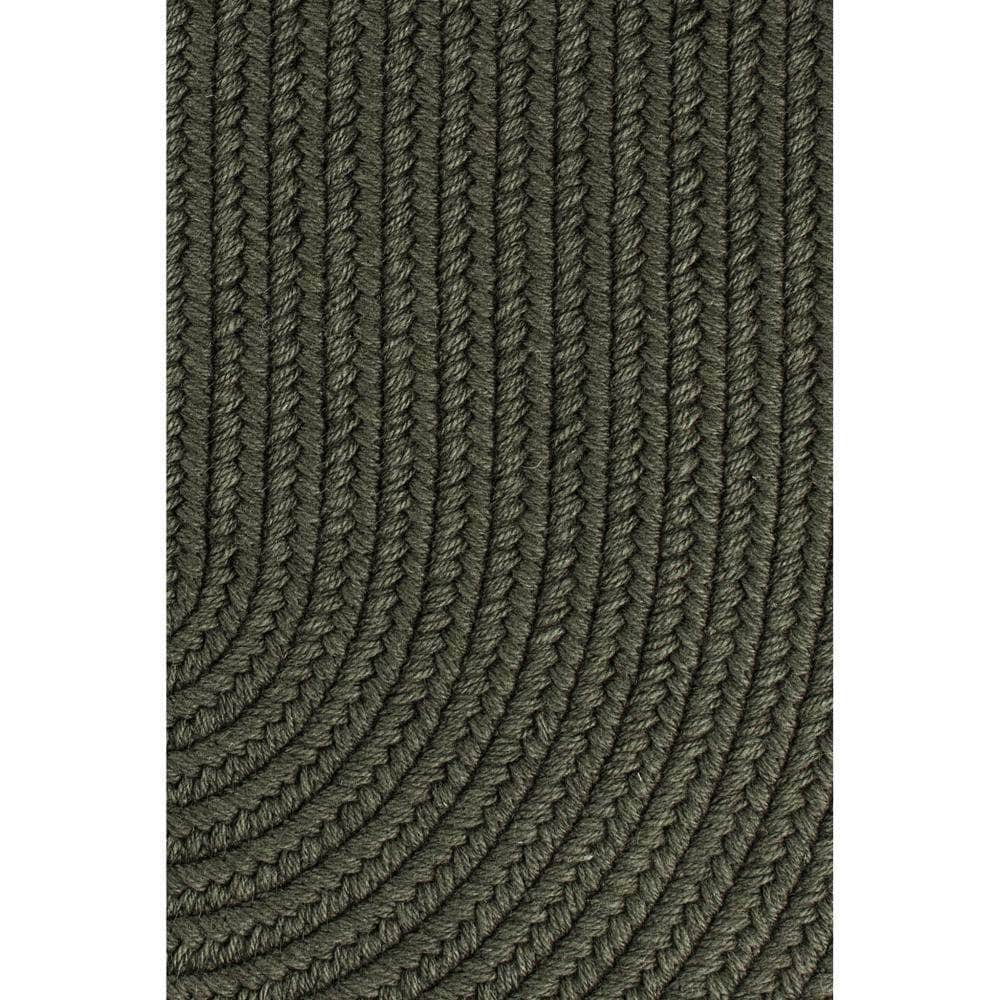 Pura Solid Soft Wool Braided Rug - Dark Sage