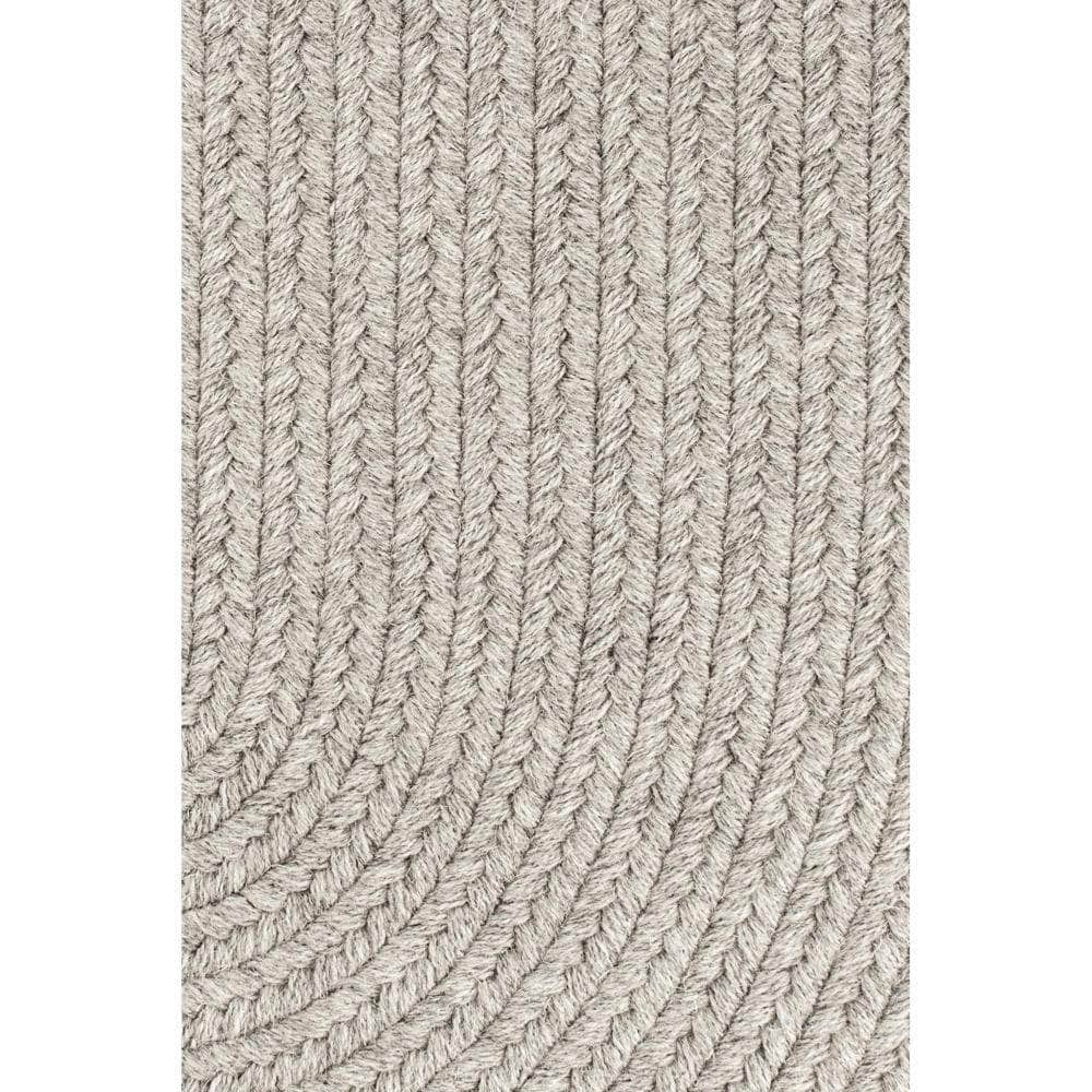 Pura Solid Soft Wool Braided Rug - Light Grey