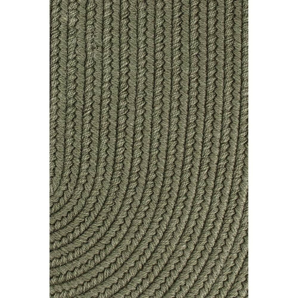 Pura Solid Soft Wool Braided Rug - Moss Green