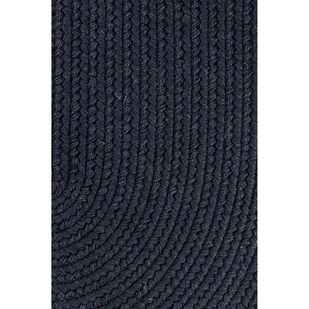 Pura Solid Soft Wool Braided Rug - Navy