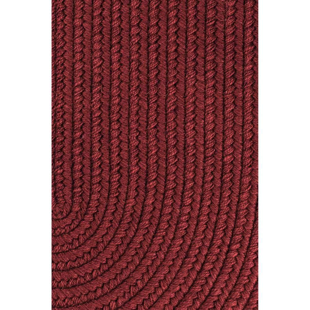 Pura Solid Soft Wool Braided Rug - Red Wine