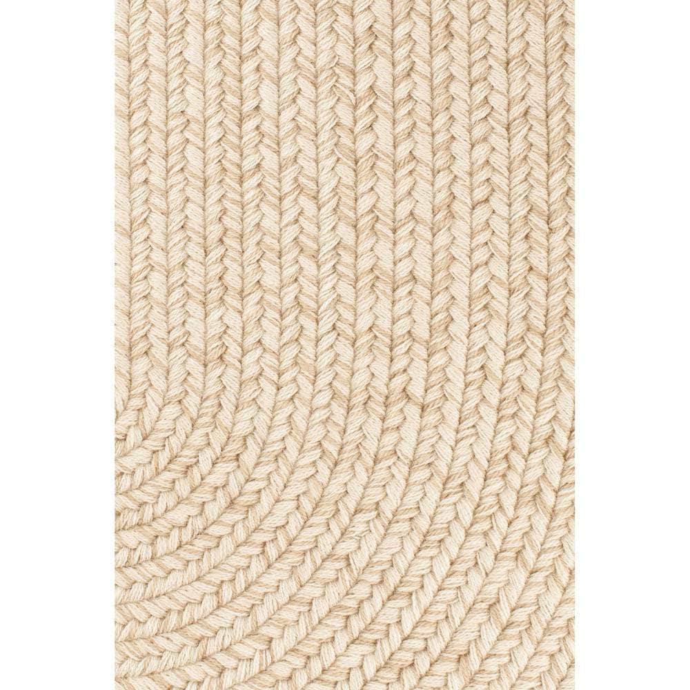 Pura Solid Soft Wool Braided Rug - Sand